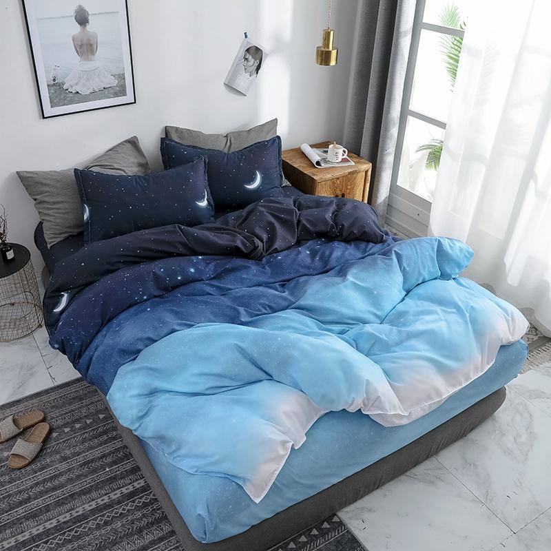 Starry Night Sky Bedding Set - Galaxy Print Comforter & Sheet Set for Kids & Adults - Perfect for Space Themed Bedrooms & Astronomy Lovers