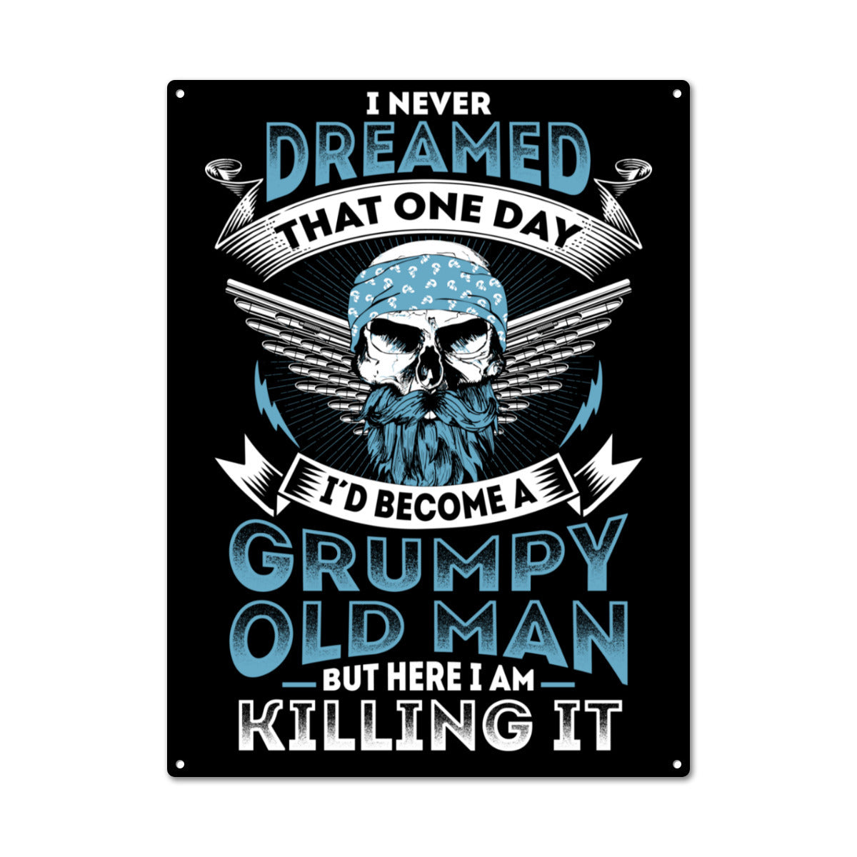 Vintage Grumpy Old Man Aluminum Sign - Funny Garage Man Cave Decor - Perfect for Home, Office, or Bar Wall Art