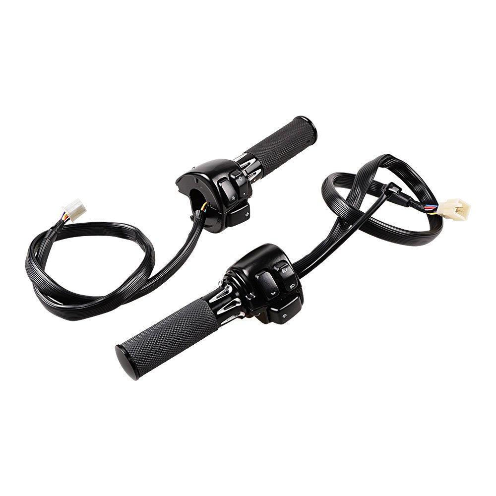 Harley Dyna Motorcycle Accessories Kit - Horn Turn Signal Headlight Switch with Harness, Brake Clutch Levers, 1