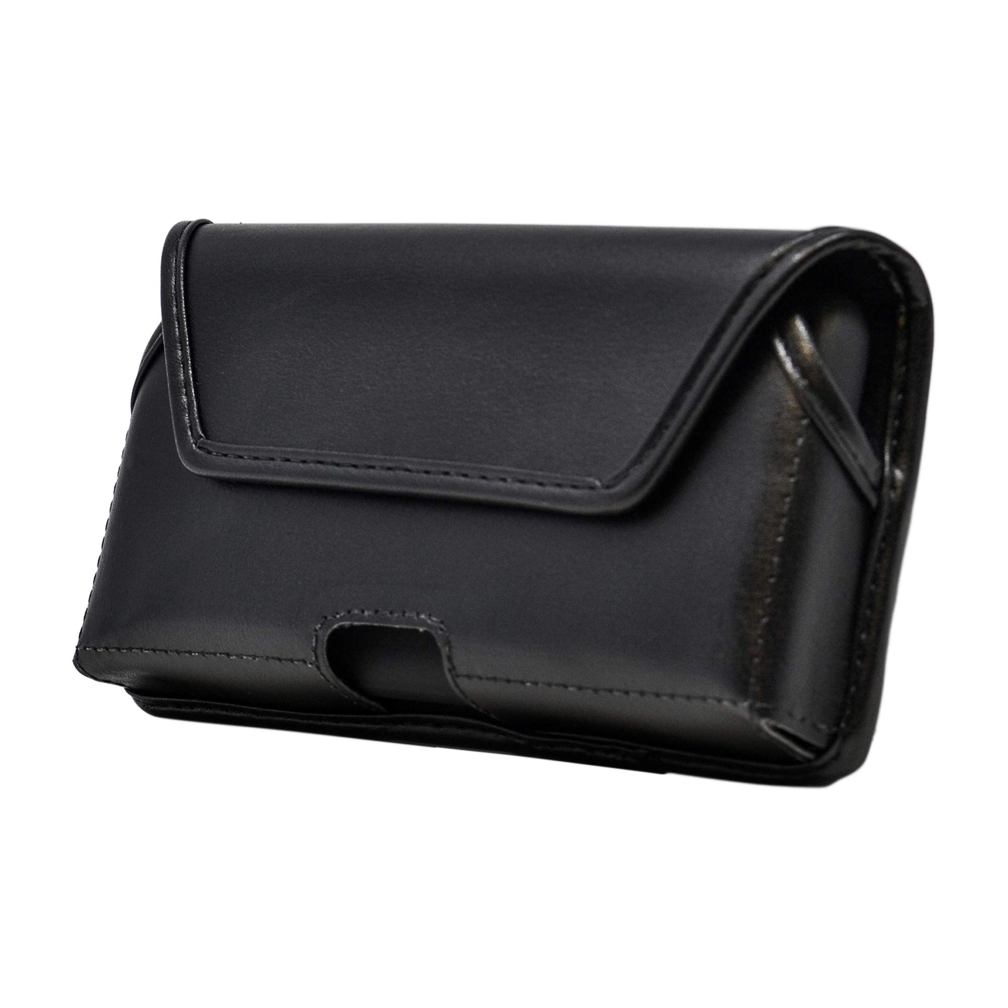 Premium Leather Phone Holster for Samsung Galaxy S25-S20 – Black Belt Clip Holder Compatible with Slim Cases – Magnetic Closure & Durable Metal Clip – Perfect for Work, Hiking, and Outdoor Activities
