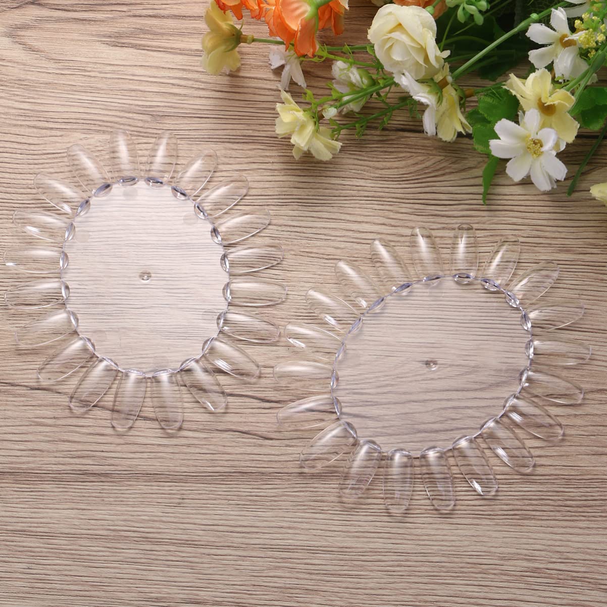 10Pcs Acrylic Nail Practice Wheels - False Nail Display Wheel for Nail Art Training, DIY Manicure & Salon Use - Transparent Nail Polish Color Samples for Beginners & Professionals (Perfect for Home Practice & Salon Demonstrations)