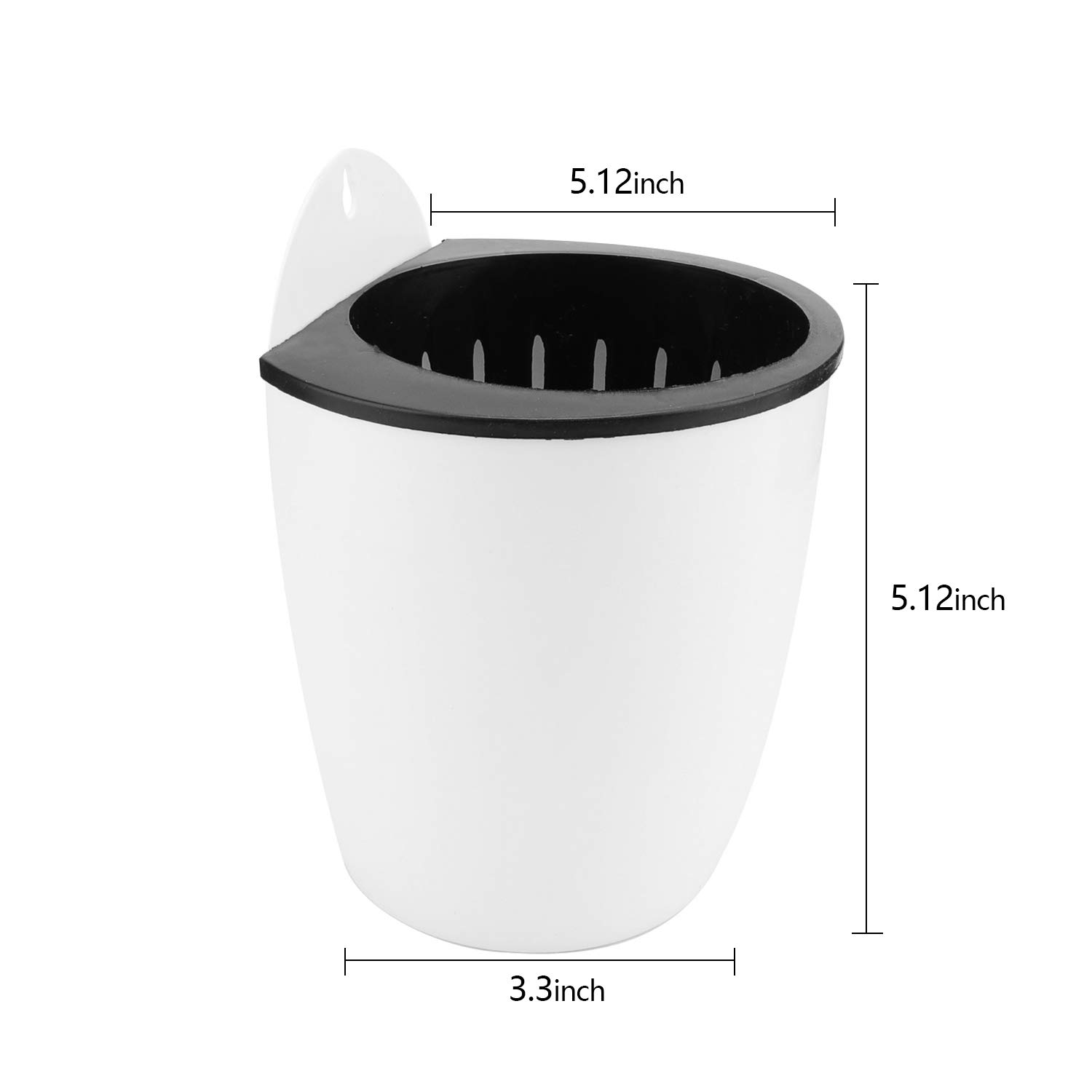 Jucoan 9 Pack Self Watering Wall Hanging Planters - 5 Inch White Plastic Indoor Flower Pots with 9 Hooks for Cactus, Succulents & Small Plants - Perfect for Garden Fence, Porch, Wall Decor & Indoor Greenery