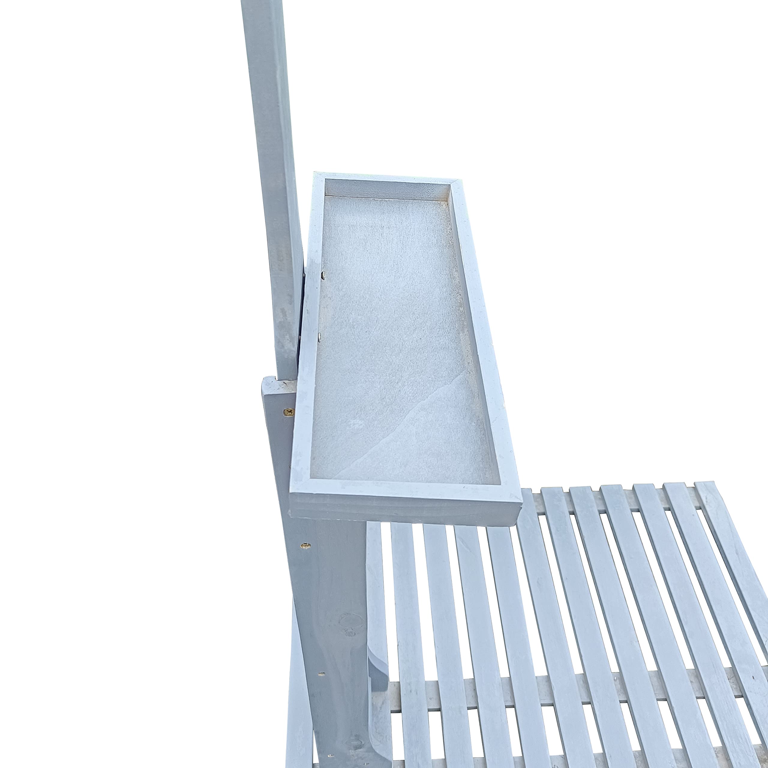 Premium Solid Wood Outdoor Garden Pool Shower Kit - Adjustable Pressure Freestanding Shower with Storage Shelf | Perfect for Swimming Pools, Patios, Terraces & Backyard Gardens (Gray)
