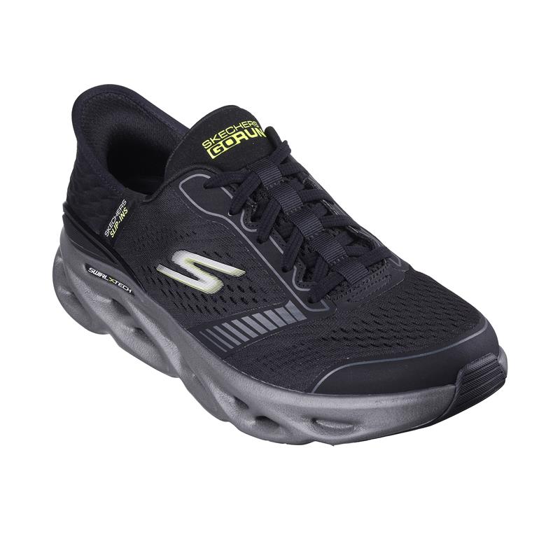 SLIP INS Running Shoes - GO RUN SWIRL TECH SPEED Lightweight Sneakers for Men & Women - 220909/BKCC - Perfect for Jogging, Gym Workouts & Daily Wear