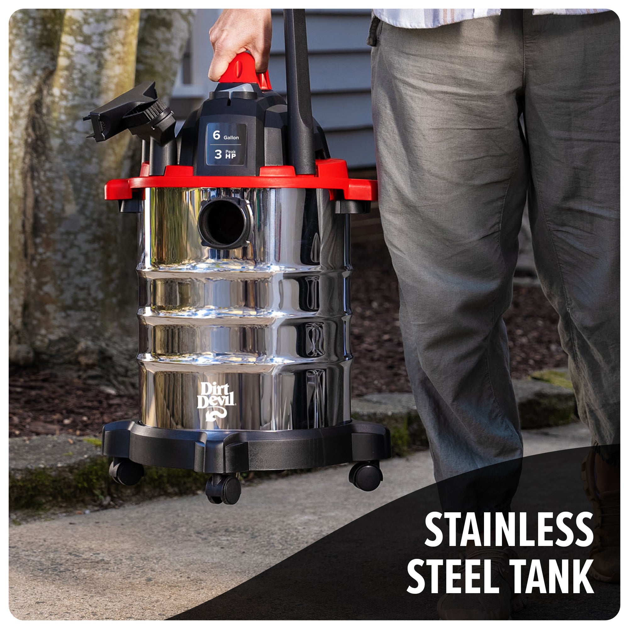 6 Gallon Wet/Dry Vacuum Cleaner - Powerful Shop Vac for Home, Garage & Car Cleaning - Ideal for Dust, Debris & Liquid Spills