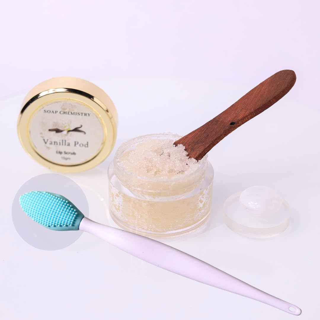 Vegan Lip Scrub for Brightening Dark Lips - Exfoliating & Moisturizing Treatment for Dry, Chapped Lips | Removes Lipstick Stains & Smoker's Lips | Men & Women Lip Care with Vanilla Flavor & Applicator | 20g | Perfect for Daily Lip Care Routine & Pre-Lipstick Prep