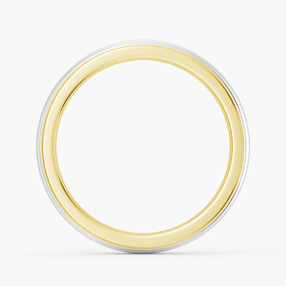 6mm Minimalist Two-Tone Men's Wedding Band in Tungsten & Gold - Comfort Fit Ring for Grooms, Anniversary & Everyday Wear