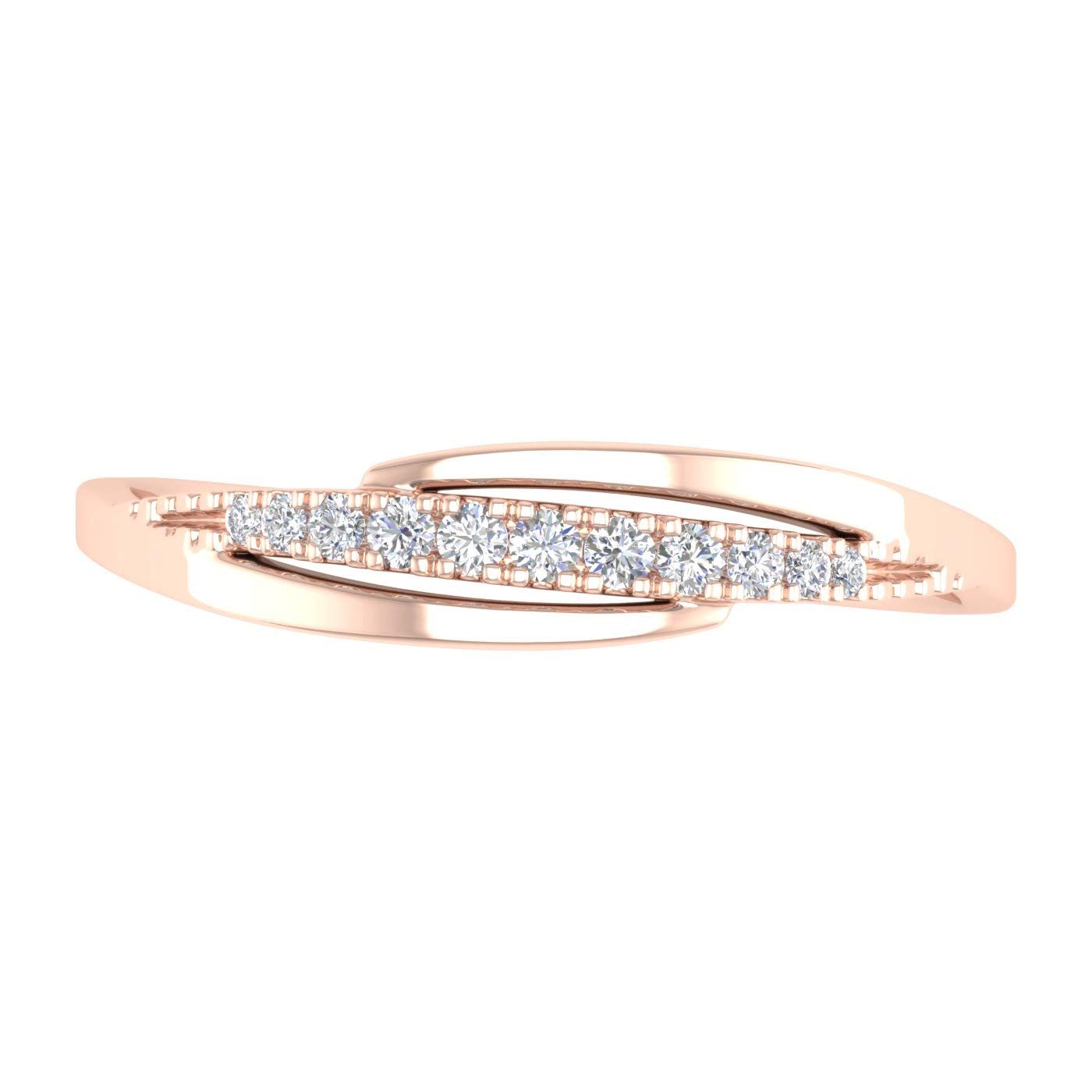 1/11 Carat Round Diamond Anniversary Wedding Band Ring in 10K Gold (I1-I2 Clarity) - Perfect for Engagement, Proposal & Anniversary Gifts - Elegant Jewelry for Women & Brides