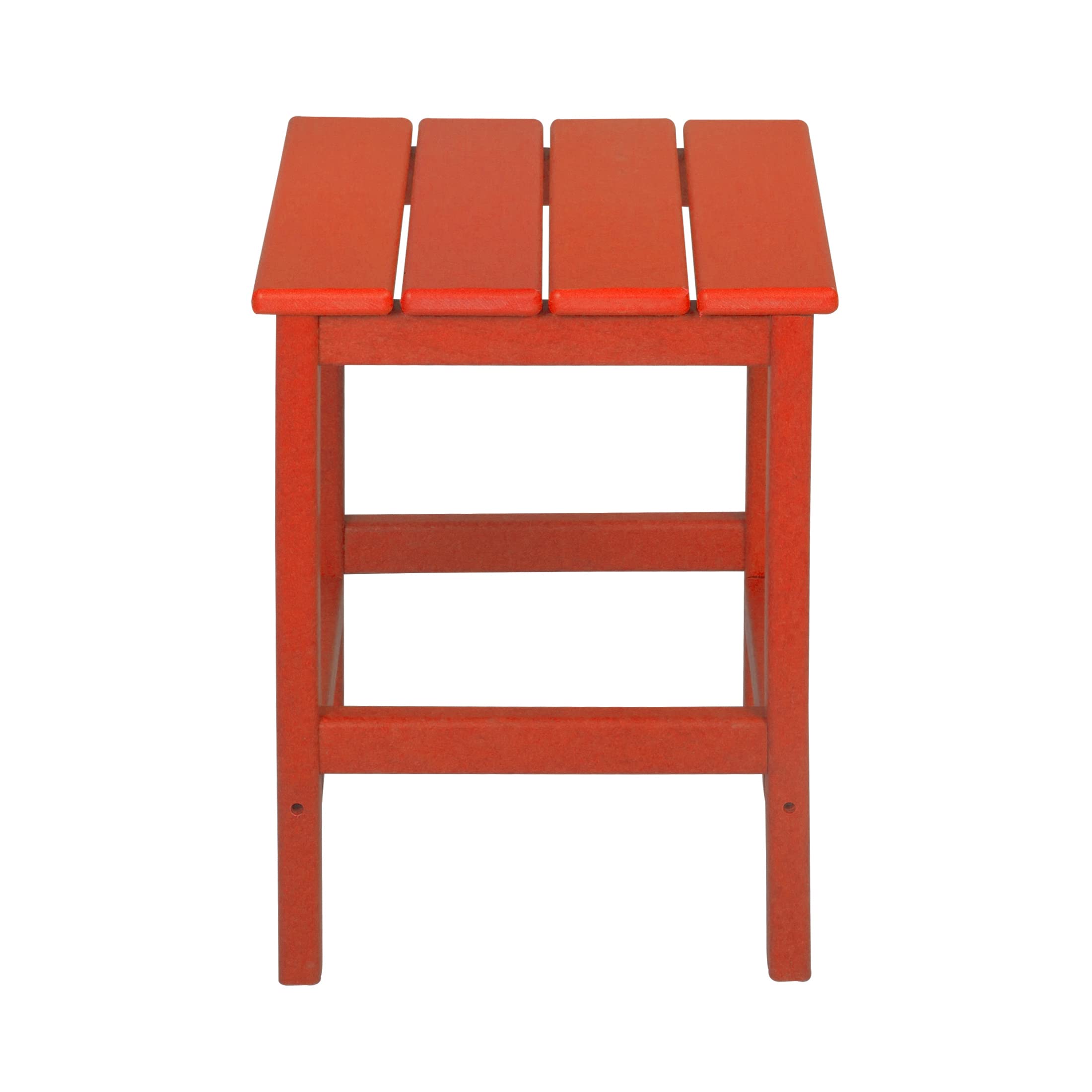 WO Home Furniture 2-Piece Adirondack Chair and Side Table Set - Outdoor Folding Chairs with Weatherproof & UV Resistant Design for Lawn, Garden, Bonfire, Balcony, Patio (Red) - Perfect for Relaxing and Entertaining Outdoors