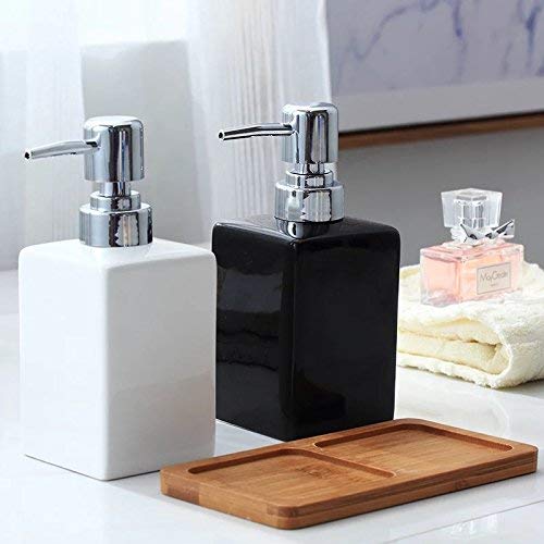 Premium Ceramic Soap Dispenser with Rust-Proof Pump - 11oz Refillable for Bathroom, Kitchen & Vanity - Hand Soap, Dish Liquid & Lotion Dispenser - Elegant White Countertop Decor (Perfect for Farmhouse, Modern & Coastal Style Homes)