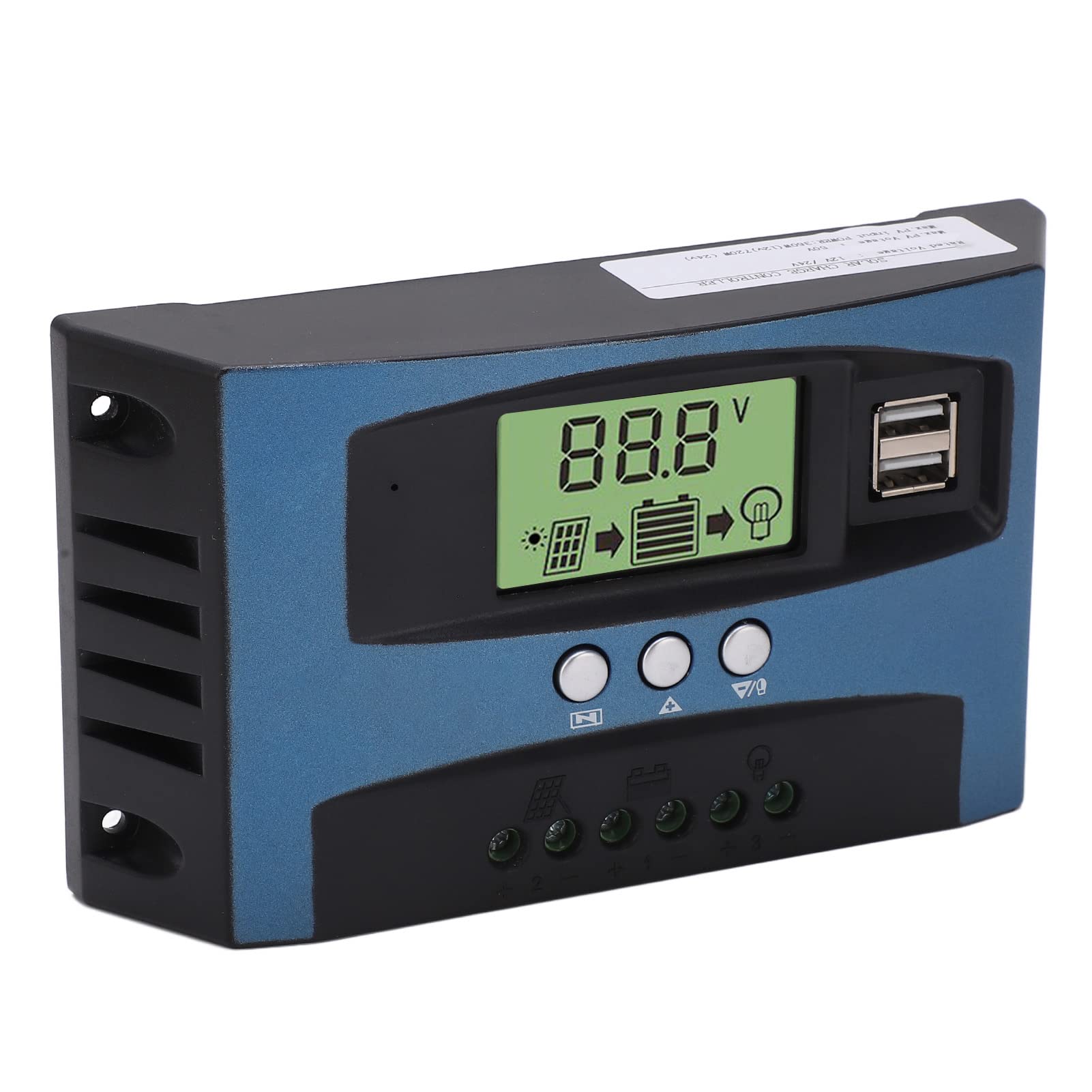 60A Solar Charge Controller 12V 24V - MPPT Solar Panel Regulator with Overcharge Protection for Home Solar Power System | Perfect for RV, Boat, Off-Grid & Backup Power Applications