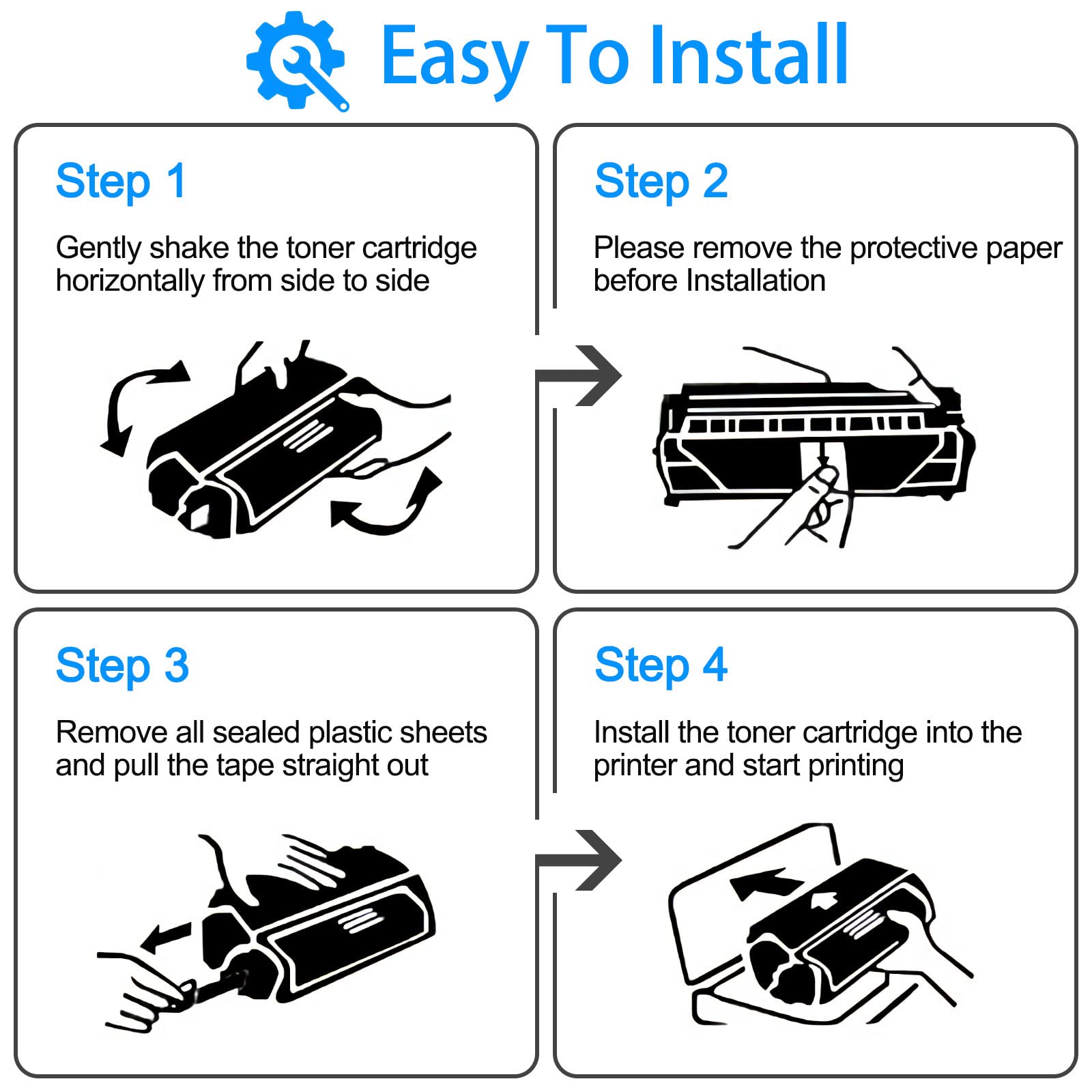 NineLeaf Compatible Toner Cartridge Replacement for Samsung SCX-4725 SCX-D4725A SCX-4725ELS SCX-4725F SCX-4725N SCX-4725FN Laser Printer - 2 Pack Black Toner - High Yield Printing for Office & Home Use