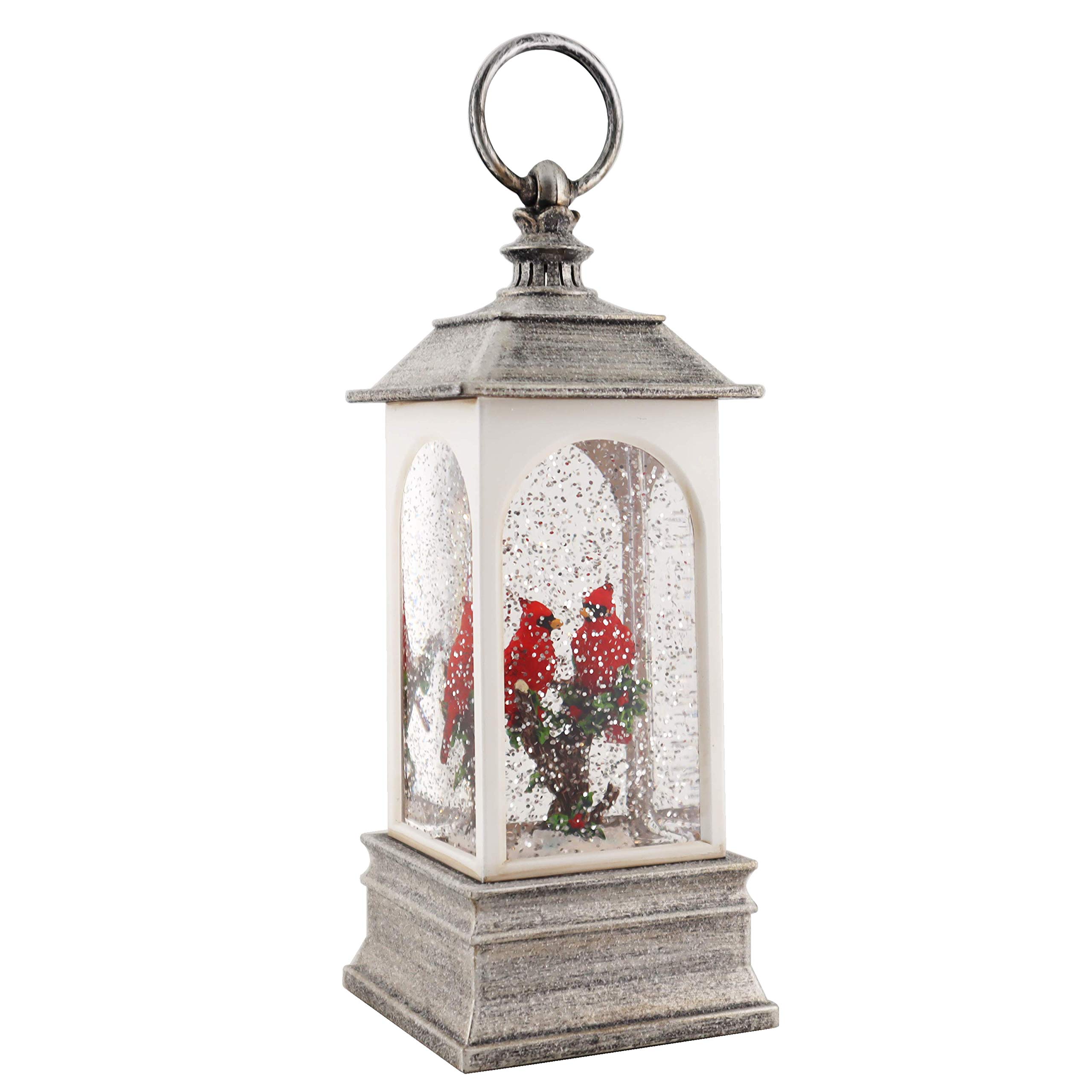 Victory Creative Holiday Illumination Cardinals Water Globe Lantern 9.5