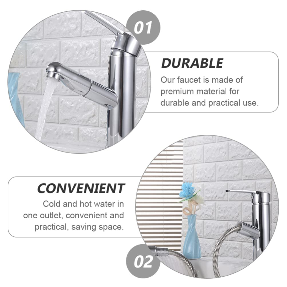 DOITOOL Stainless Steel Single Hole Pull Down Kitchen Faucet with Sprayer - Modern Waterfall Design for Sink, Bar, Laundry & Bathroom | Durable & Easy Install for Home & Commercial Use