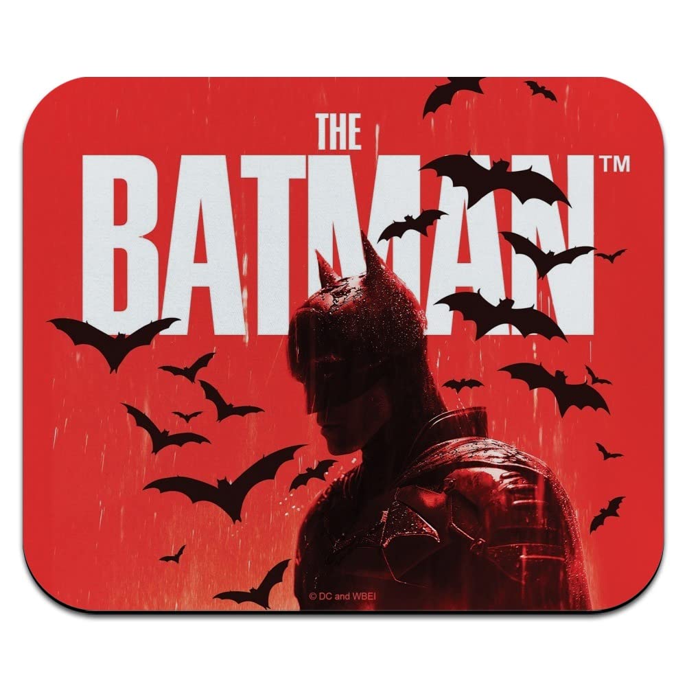The Batman Low Profile Thin Gaming Mouse Pad - Non-Slip Rubber Base, Smooth Surface for PC & Laptop - Perfect for Office Work, Gaming & Graphic Design