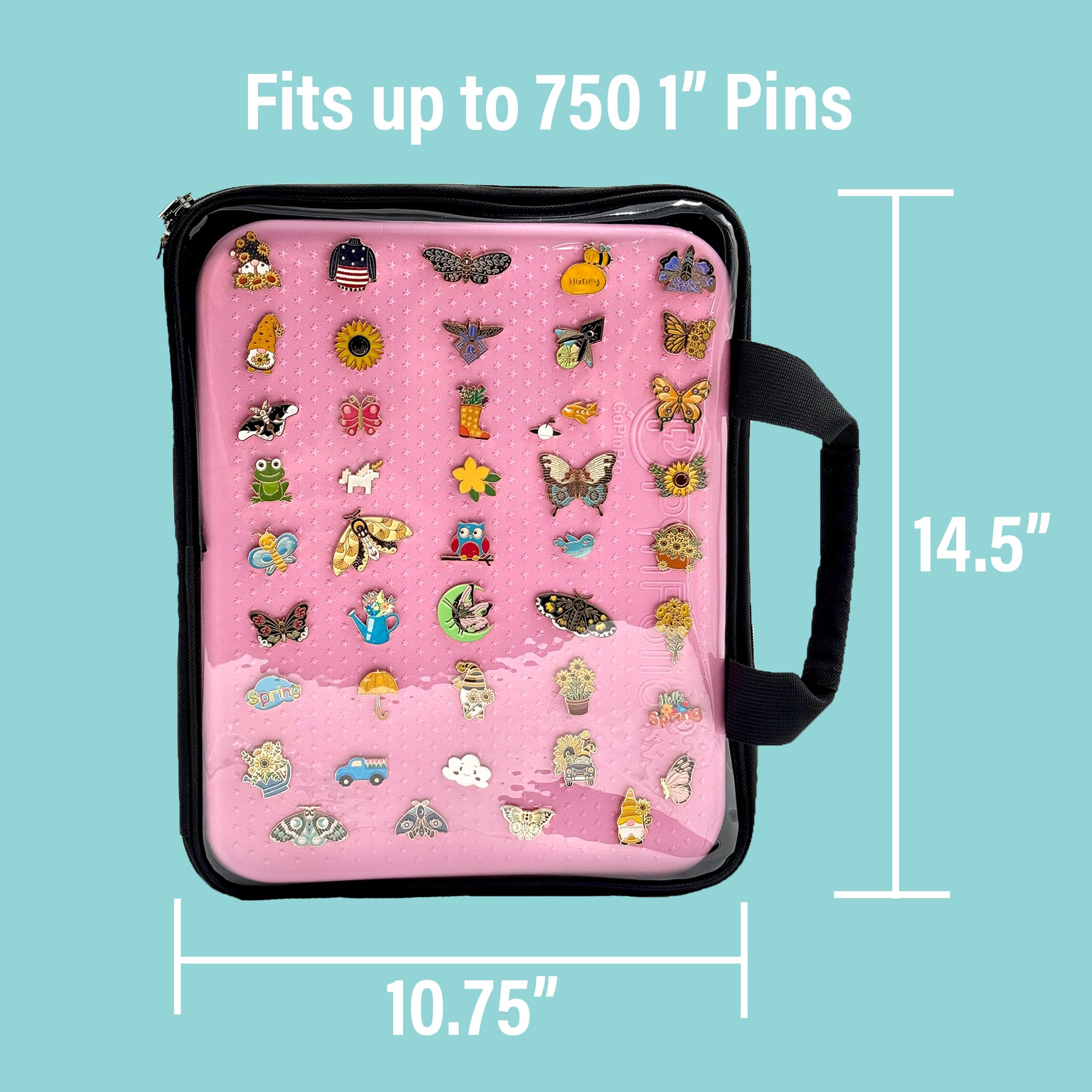 PinFolio ProShow Large Pin Display Bag & Backpack - Holds 750+ 1-Inch Enamel Pins for Collectors & Traders (Pink) - Perfect for Conventions, Disney Trips & Pin Trading Events