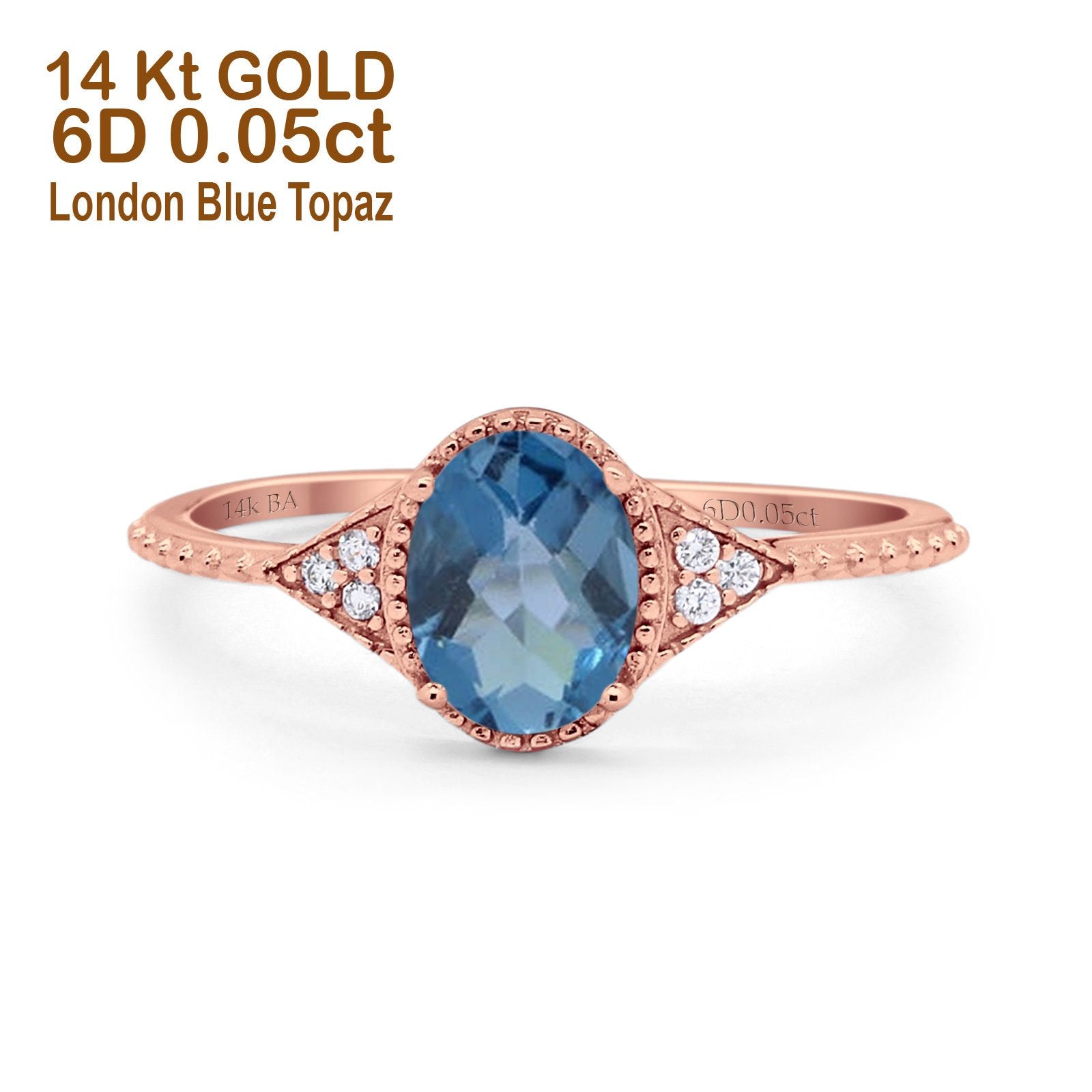 Rose Gold London Blue Topaz