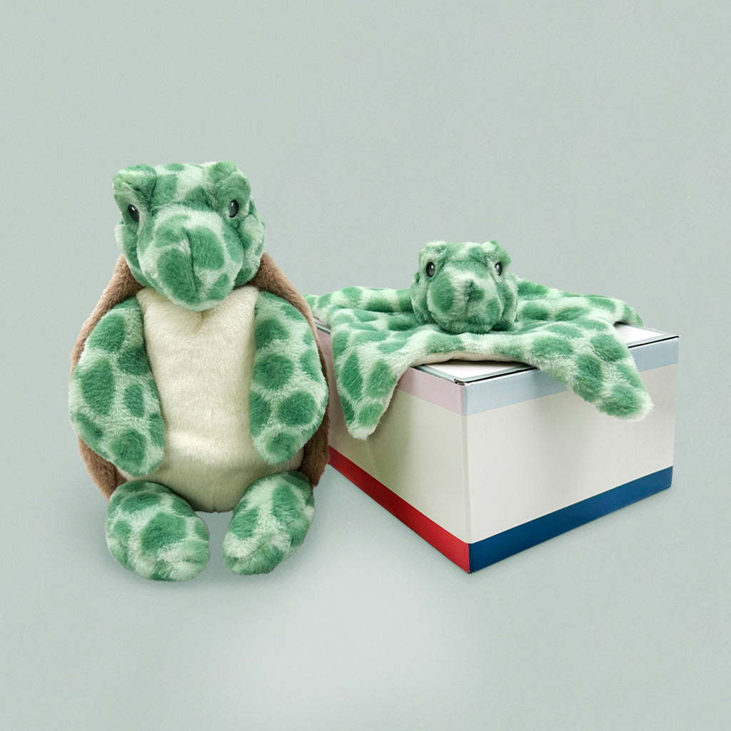 Timothy Turtle Plush Stuffed Animal & Baby Comfort Toy Gift Set - Perfect for Newborns, Toddlers, and Nursery Decor