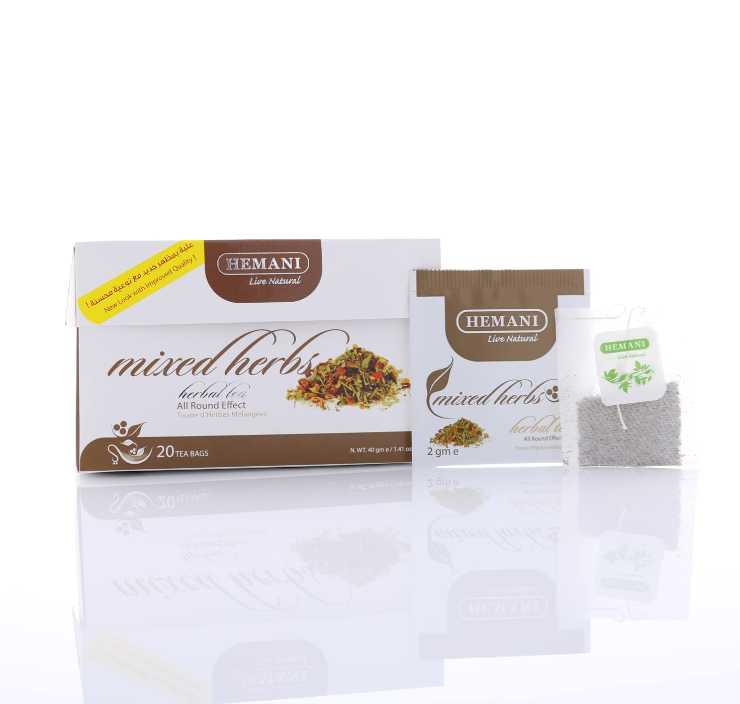 HEMANI Herbal Tea - Natural Mix Herbs Blend - 20 Tea Bags in Box - Perfect for Relaxation, Detox & Immune Support