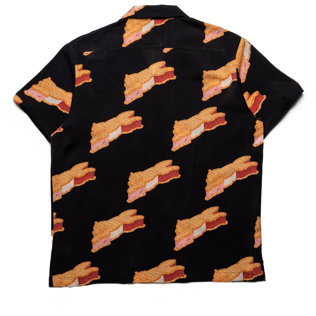 Premium Black Ice Cream Base Woven Shirt for Men - Comfortable Summer Casual Wear for Beach, Party & Outdoor Activities