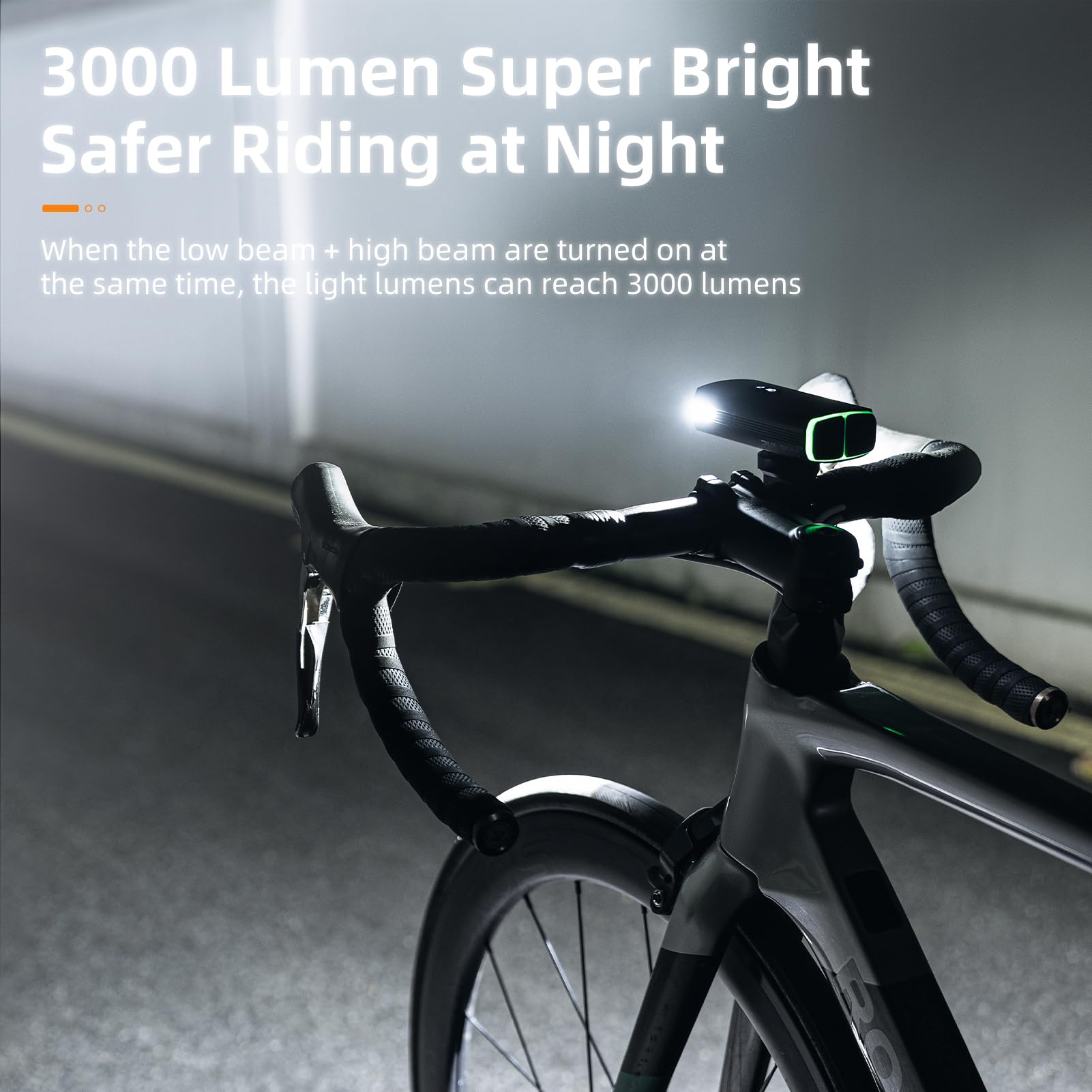 ROCKBROS 10000mAh USB-C Rechargeable Bike Lights - 3000 Lumens Super Bright Bicycle Headlight & Taillight Set for Night Riding - IPX6 Waterproof - 24+ Hours Runtime - Perfect for Mountain Biking, Commuting & Road Cycling Safety