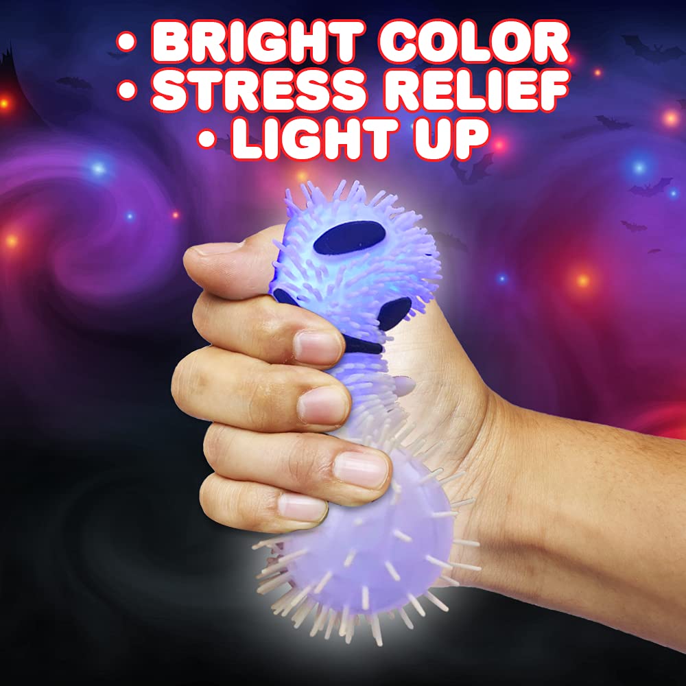 ArtCreativity LED Fidget Toys Set of 6 - Stress Relief Sensory Toys for Kids & Adults - Halloween Non-Candy Treats with Ghost & Pumpkin Designs - Perfect for Anxiety Relief, Classroom Rewards & Party Favors