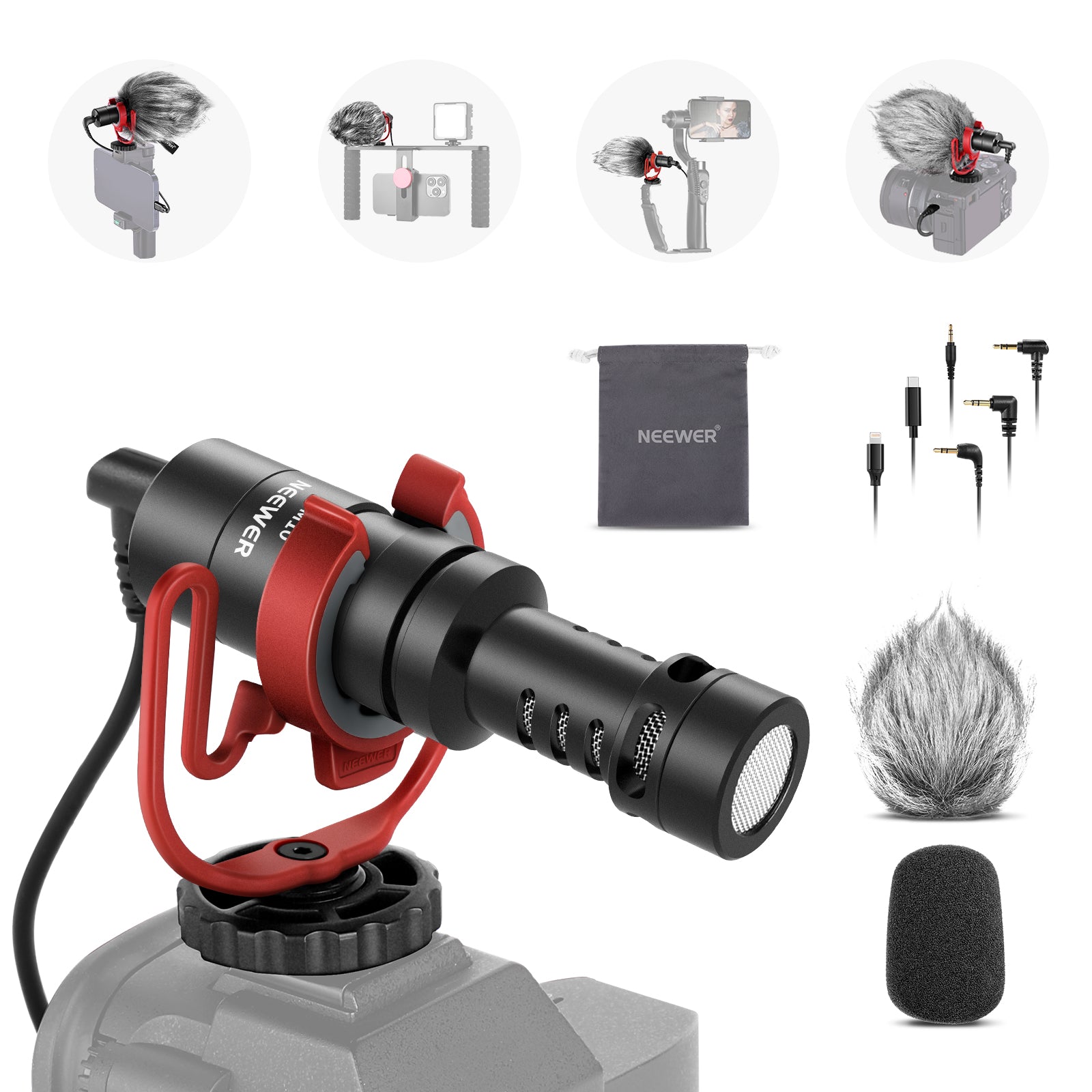 NEEWER VM10 Plug & Play Vlog Microphone with Cardioid Condenser for YouTube, Streaming, Podcasting - Perfect for Content Creators & Gamers