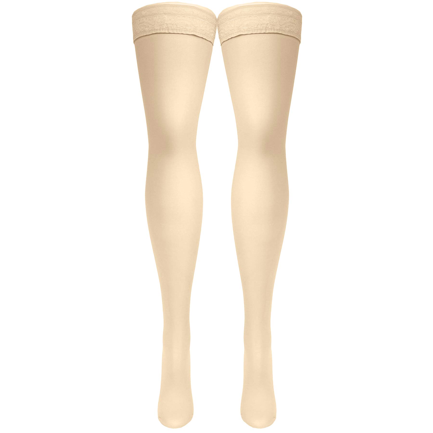 Truform Sheer 30-40 mmHg Compression Stockings for Women - Thigh High Medical Support Hose, 30 Denier Nude Small | Ideal for Varicose Veins, Edema & Long Flights