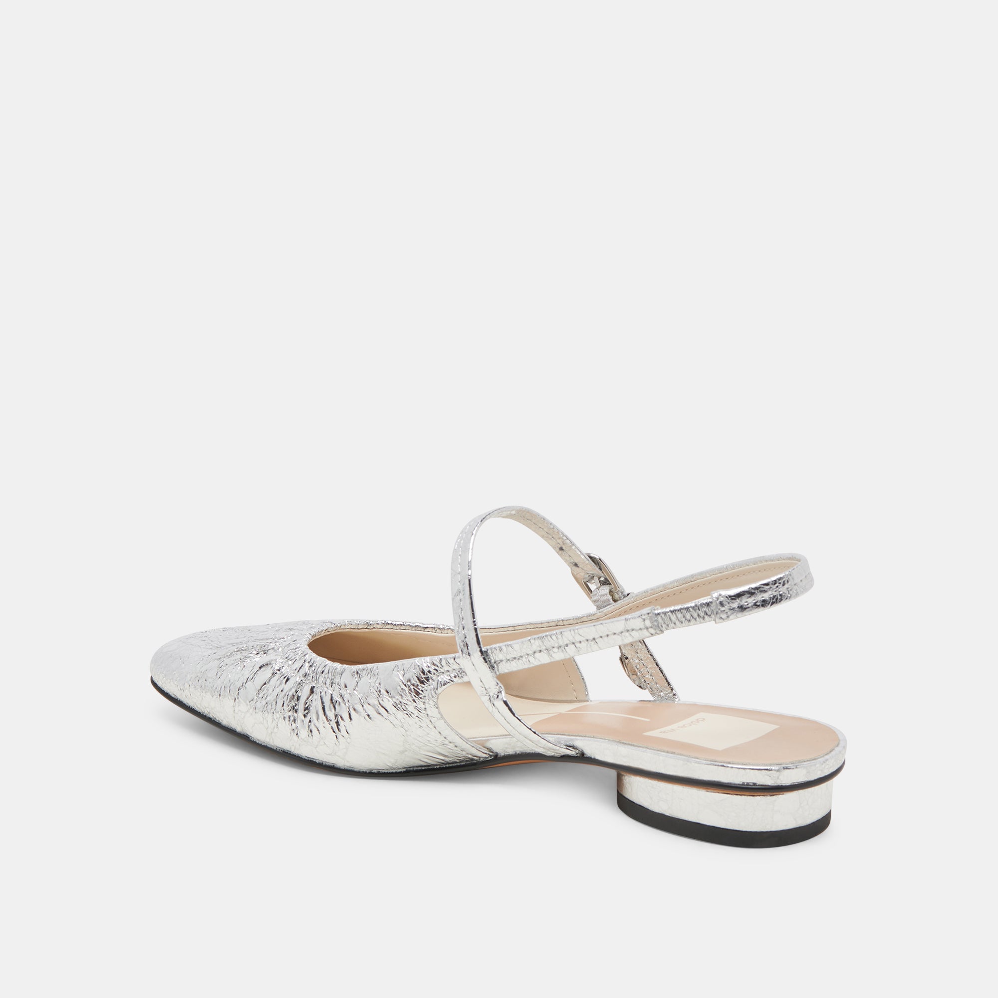 RIANNE FLATS - Silver Distressed Leather Women's Shoes | Comfortable & Stylish for Casual Wear, Office & Everyday Outfits