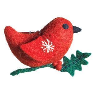 Holly Bird Ornament - Handcrafted Christmas Tree Decorations, Festive Holiday Home Decor for Xmas, Thanksgiving, Winter Season | Perfect for Gift Giving, Mantel Display & Holiday Party Decorations