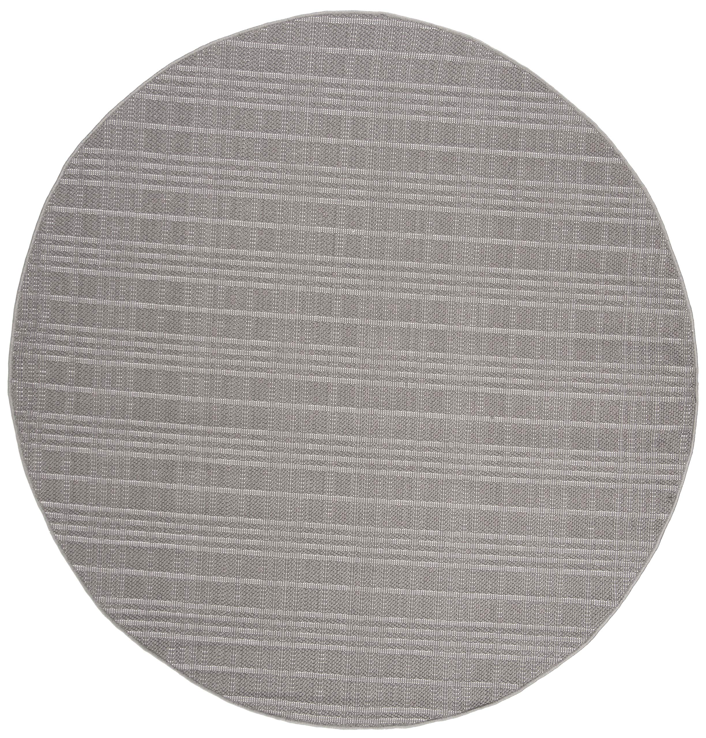 SAFAVIEH Bermuda Collection 8' Round Grey Area Rug - Non-Shedding, Machine Washable Indoor/Outdoor Rug - Perfect for Living Room, Bedroom, Patio, Backyard & Mudroom (BMU802F)