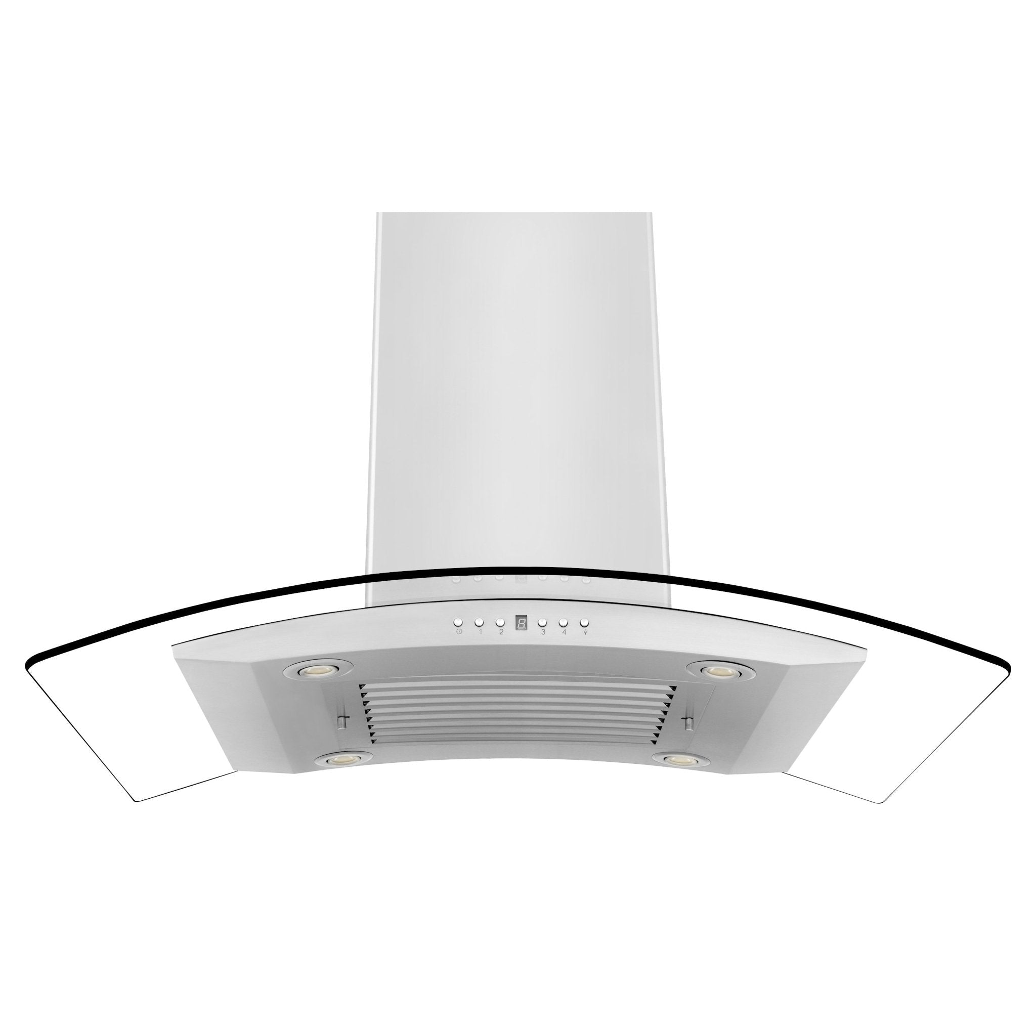 ZLINE GL14i Stainless Steel & Glass Convertible Vent Island Mount Range Hood - Powerful Kitchen Exhaust Fan for Smoke & Odor Removal - Perfect for Modern Kitchens & Open Concept Homes