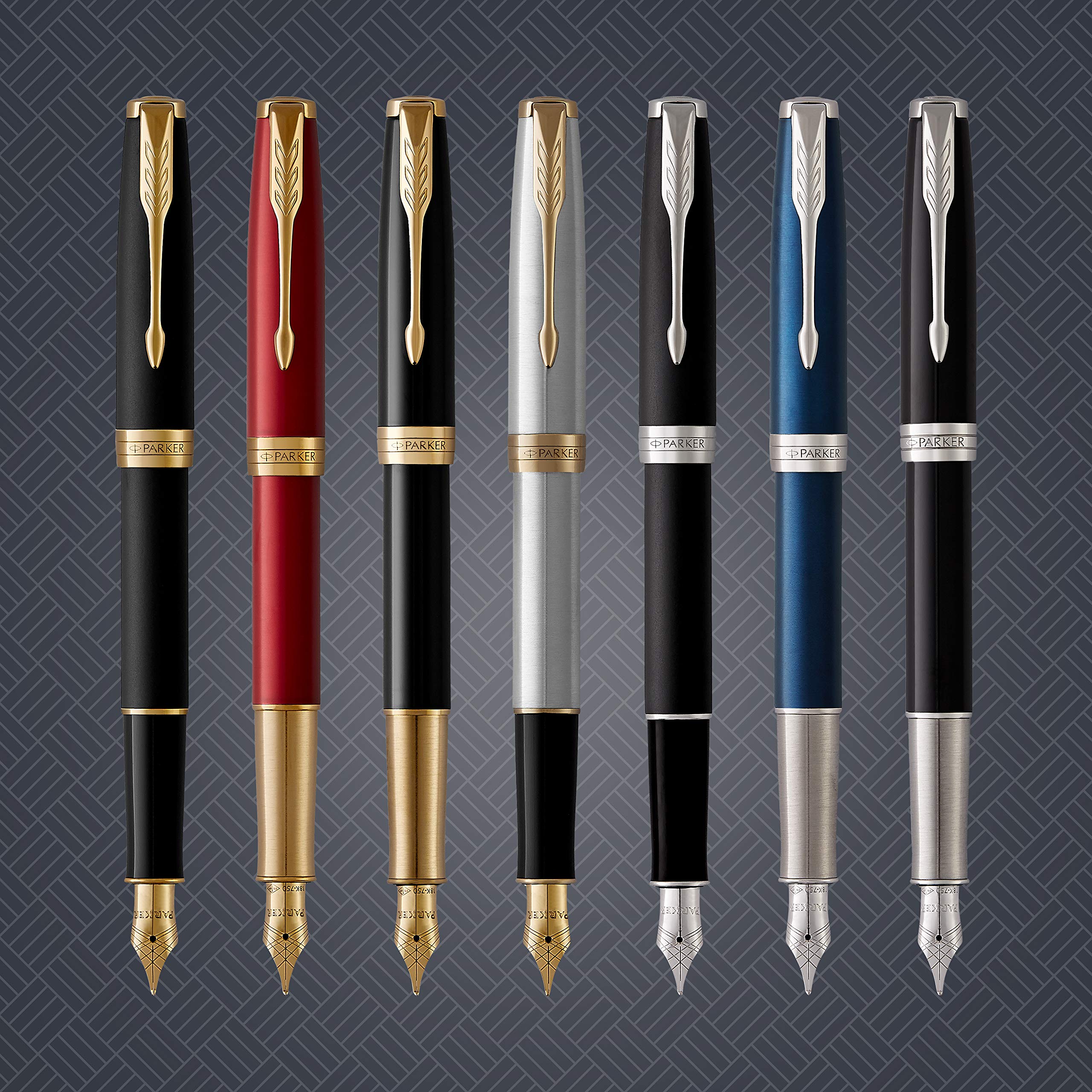 PARKER 1950550 Sonnet Rack Black GT Fountain Pen with 18K Gold Nib - Fine Point, Authentic Imported Gift Box - Perfect for Writing, Calligraphy & Elegant Gifting