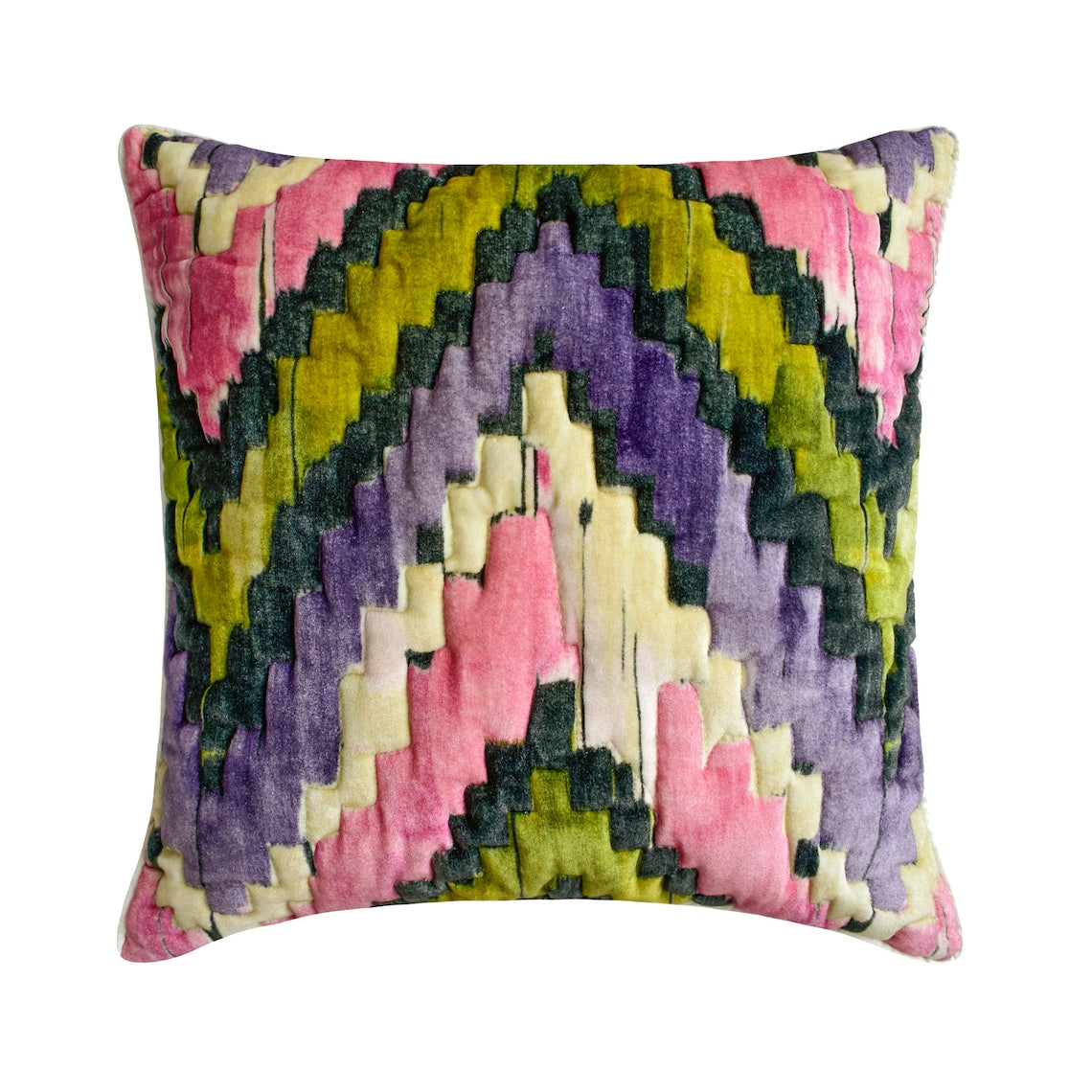 Artful Chevron Velvet Pink & Purple Decorative Bed Runner and Pillow Cover Set - Elegant Home Decor for Bedroom, Sofa, and Living Room