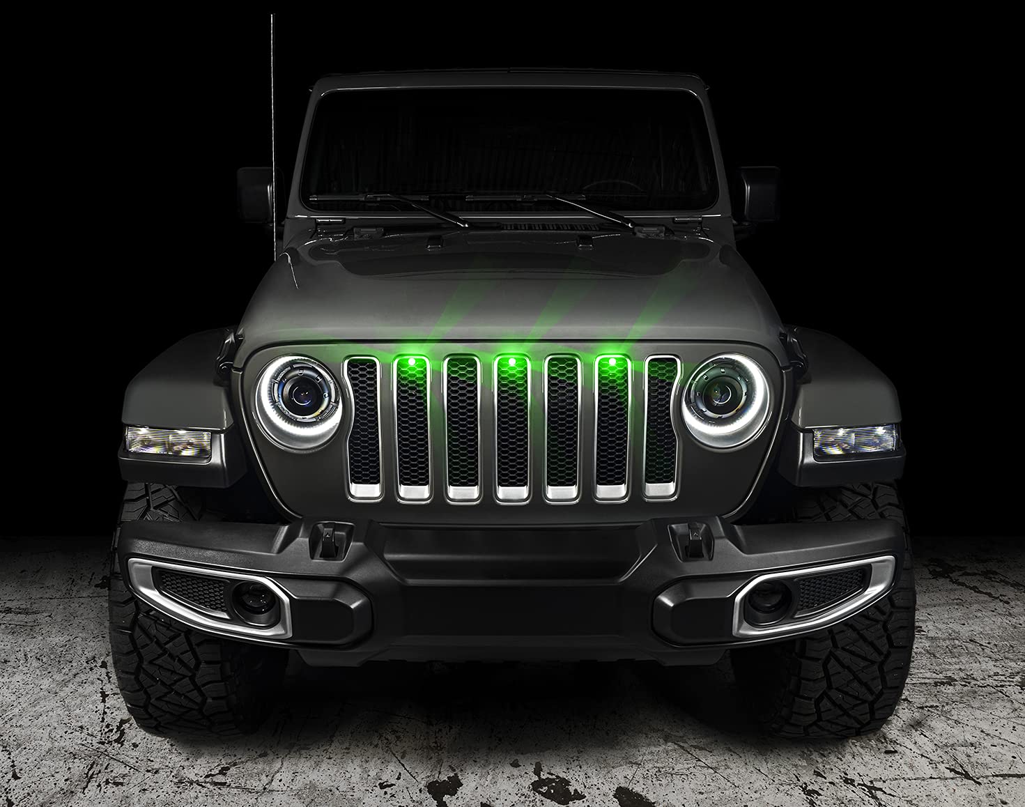 ORACLE Lighting 5870-004 Green Pre-Runner Style LED Grill Kit for 2018-2024 Jeep Wrangler JL - Bright LED Accent Lights for Off-Road & Night Driving
