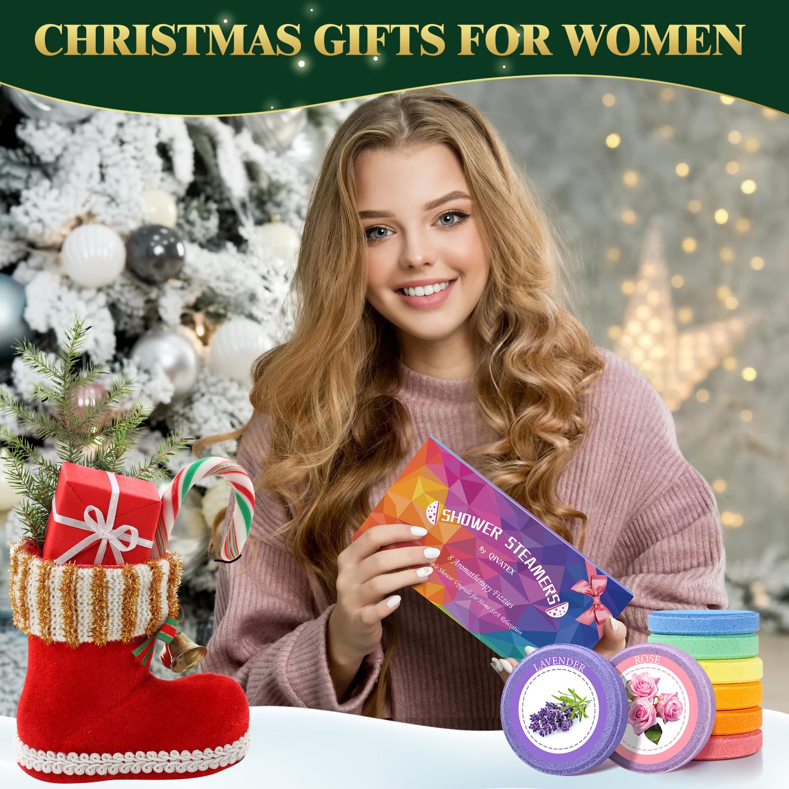 Relaxing Aromatherapy Shower Steamers & Bath Bombs Set - Perfect Gifts for Women, Kids, Christmas Stocking Stuffers - Ideal for Spa Nights, Self-Care Routines & Holiday Presents