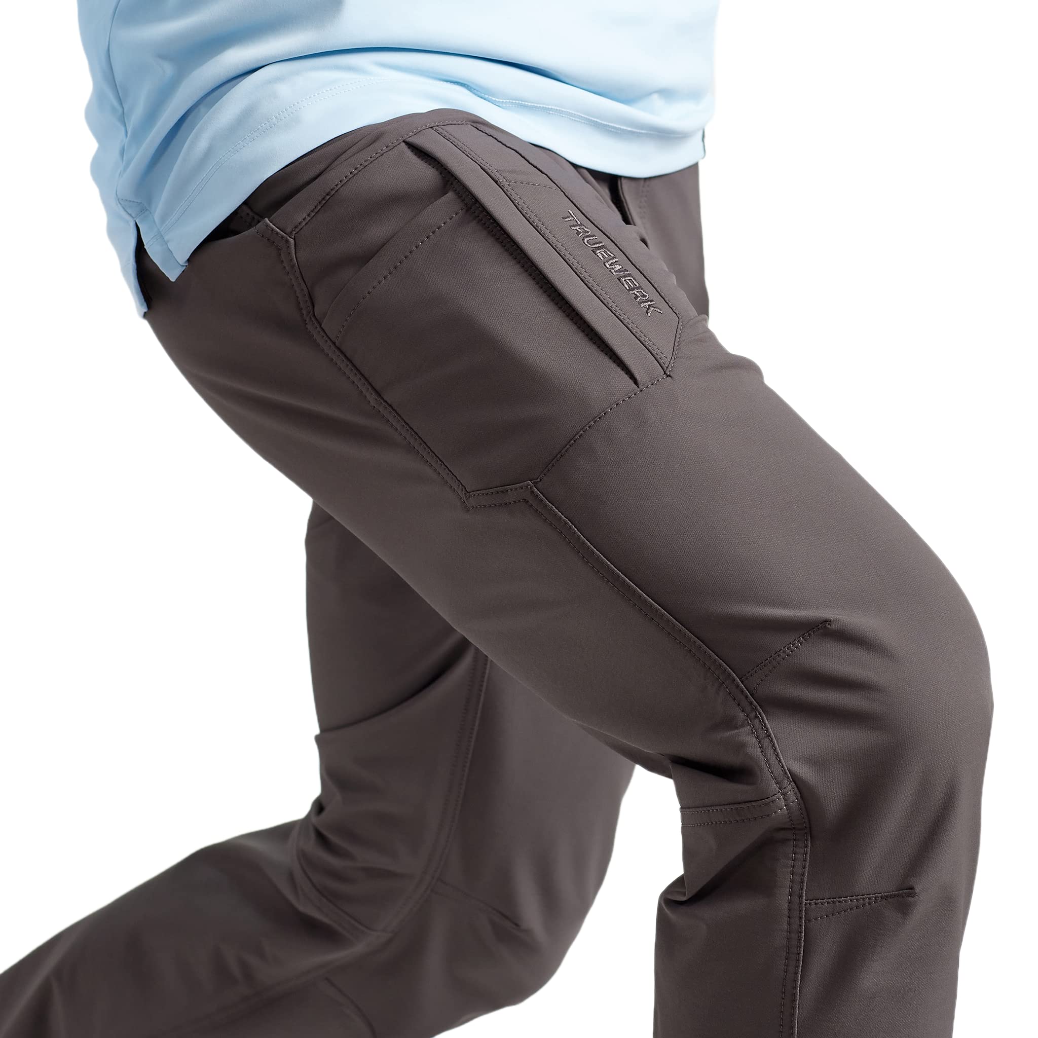 TRUEWERK Men's T2 WerkPant Technical Work Pants - Water Resistant, Lightweight, 4-Way Stretch with Multiple Pockets for Construction, Carpentry & Outdoor Work