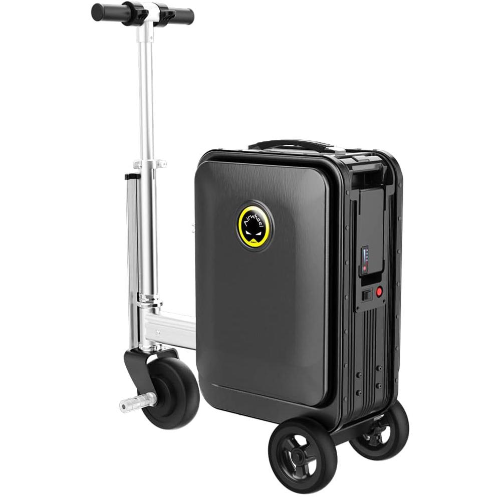 Airwheel SE3S Smart Electric Rideable Suitcase Scooter with Deco Accessory Kit - Portable Travel Luggage for Commuting & Airport Use