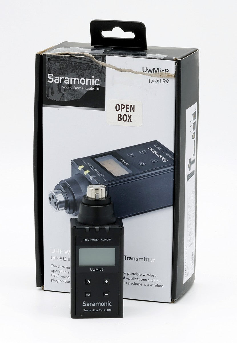 Open Box Saramonic TX XLR9 Wireless Plug-On Transmitter (514-596MHz) for Professional Audio Recording & Live Streaming