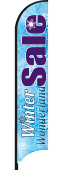 Winter Wonderland Sale Feather Flag Banner - Outdoor Advertising, Seasonal Promotions & Holiday Decorations - Perfect for Retail Stores, Events, and Festivals