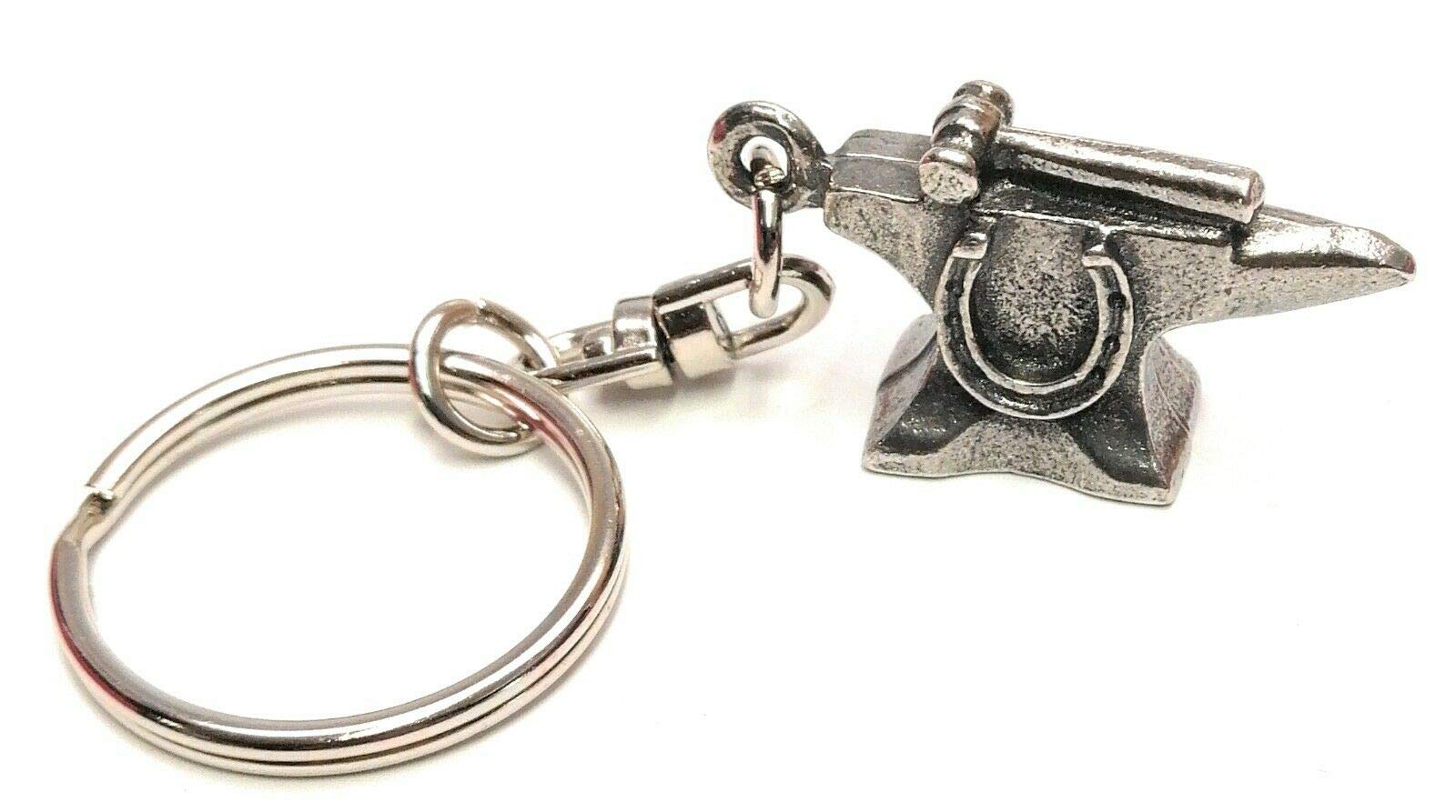Fine Pewter Blacksmith's Anvil Keychain with Gift Pouch, Perfect for Craftsmen and History Enthusiasts