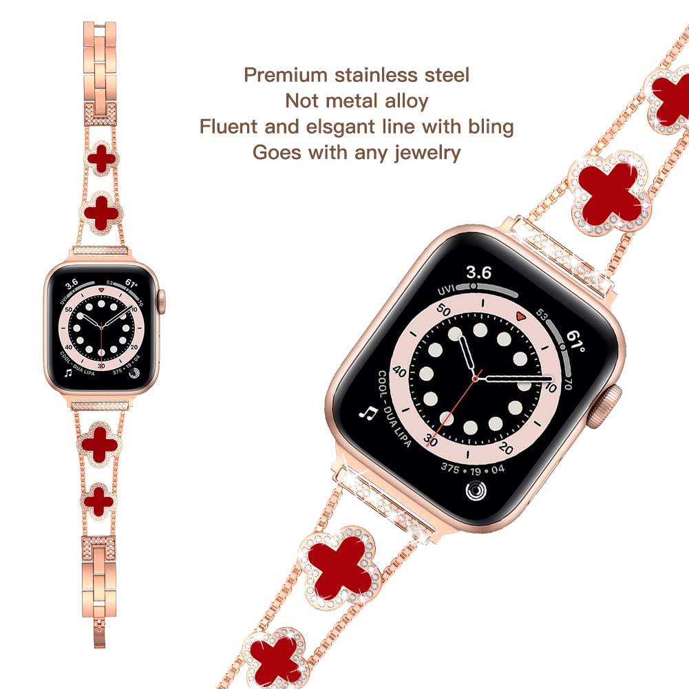 Premium Diamond Metal Watch Band for Apple Watch Series 10/9/8/7/6/5/4/3/2/1/SE/Ultra - Stylish 38mm 40mm 41mm 42mm 44mm 45mm 46mm 49mm Women's Accessory - Perfect for Everyday Wear, Office & Special Occasions