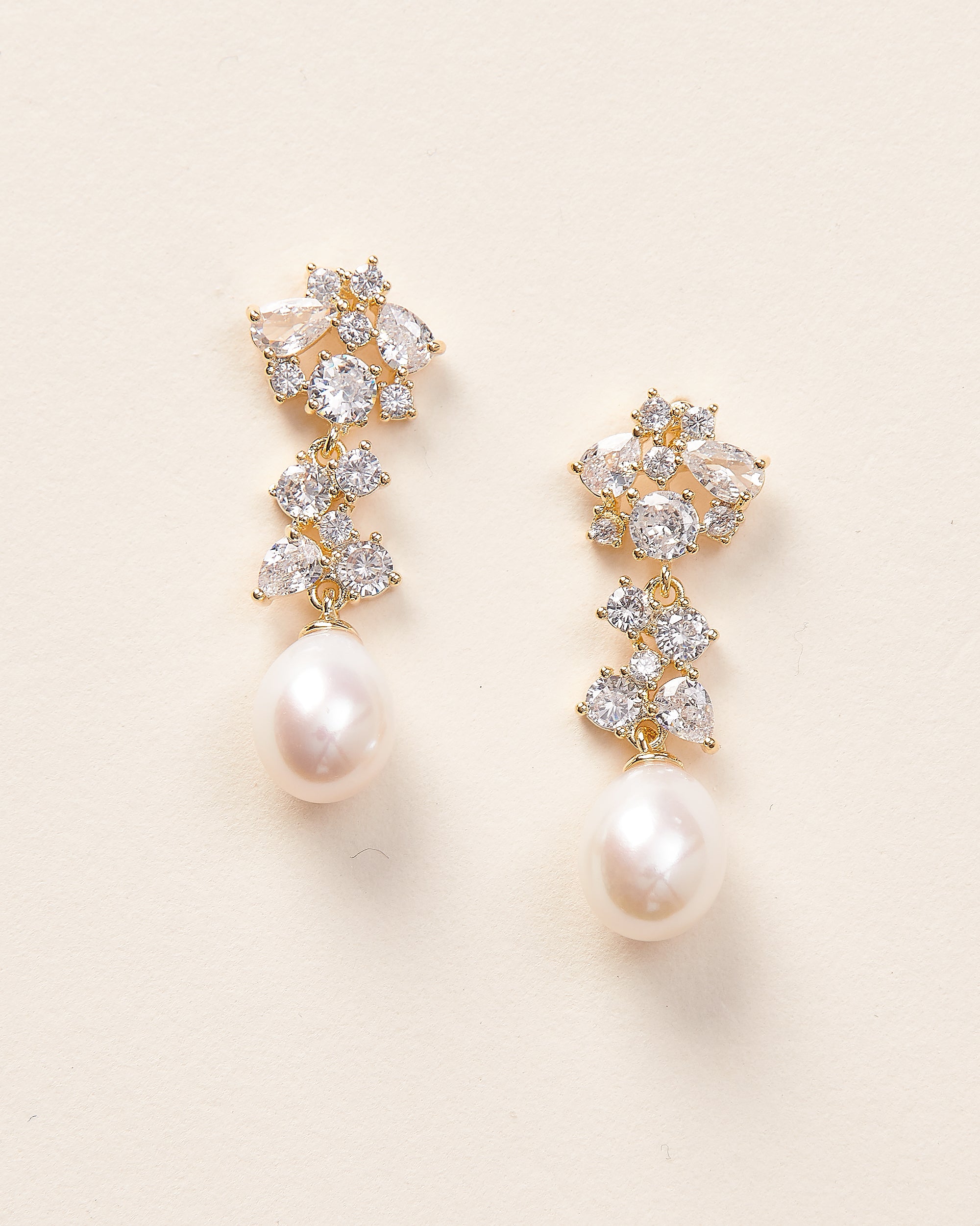 Elegant Silvia Pearl & CZ Earrings for Women - Genuine Pearls with Cubic Zirconia Studs - Perfect for Weddings, Parties & Special Occasions