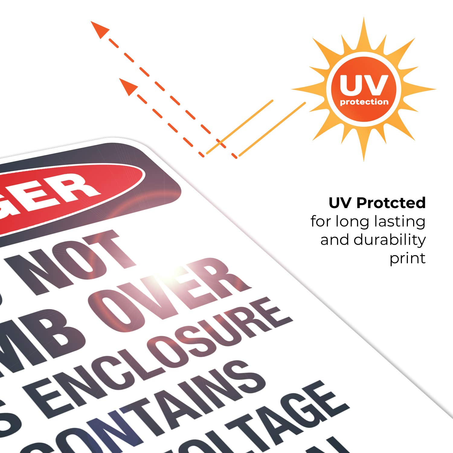 OSHA Approved 'Do Not Climb Over' Danger Sign - 18x24 Inch Rust-Free Aluminum Safety Sign - Fade Resistant for Indoor/Outdoor Use - Made in USA - Perfect for Construction Sites, Warehouses & Industrial Areas