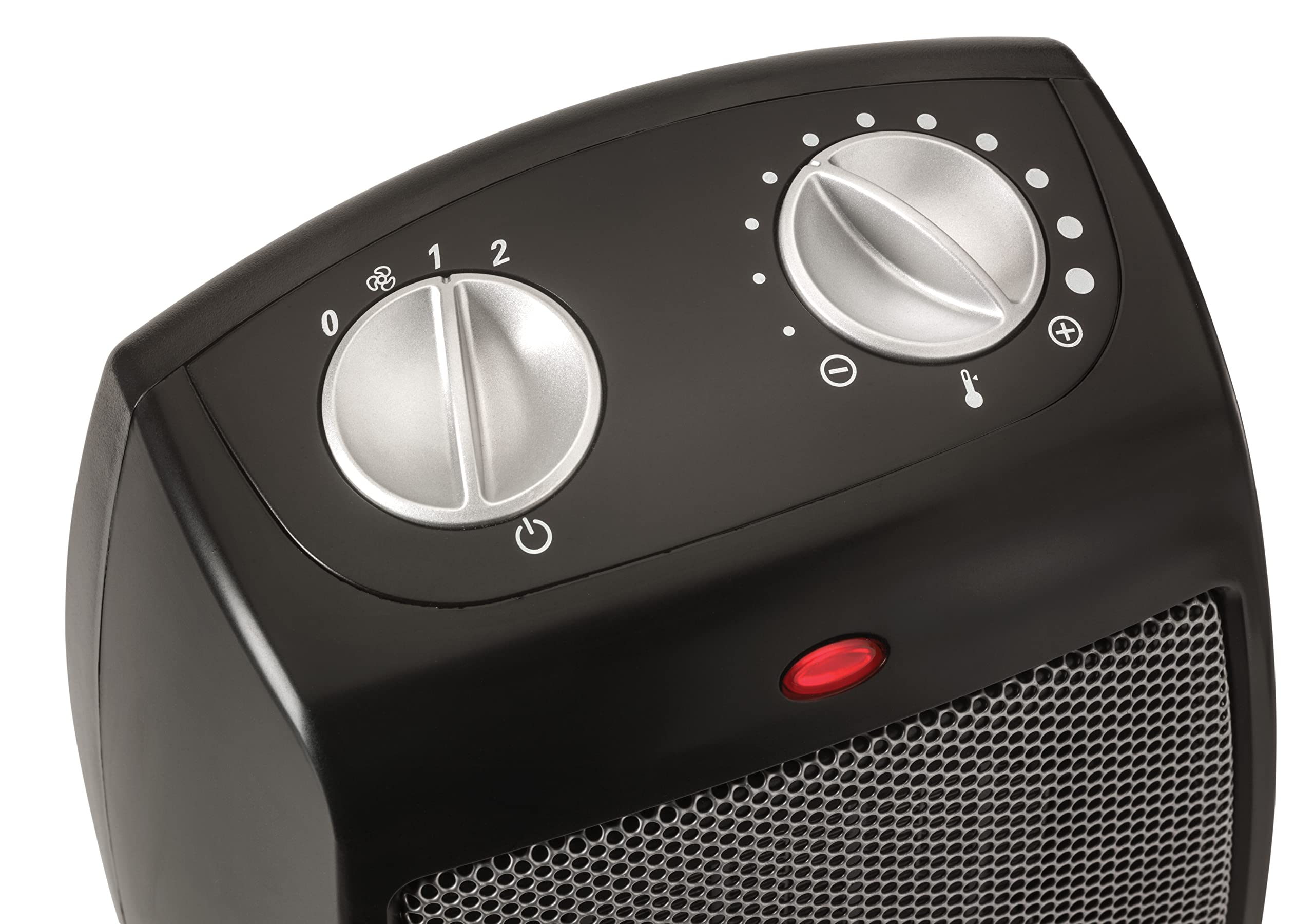 Lasko CD09250 Compact 9-Inch Black Ceramic Space Heater with Adjustable Thermostat - Perfect for Office Desk, Bedroom & Small Rooms - Tabletop or Under-Desk Use for Personal Heating