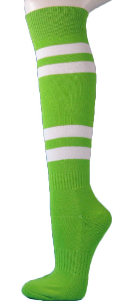 COUVER White Striped Knee High Softball Socks - Breathable Athletic Socks for Women & Men - Perfect for Softball, Baseball, Running & Sports Activities
