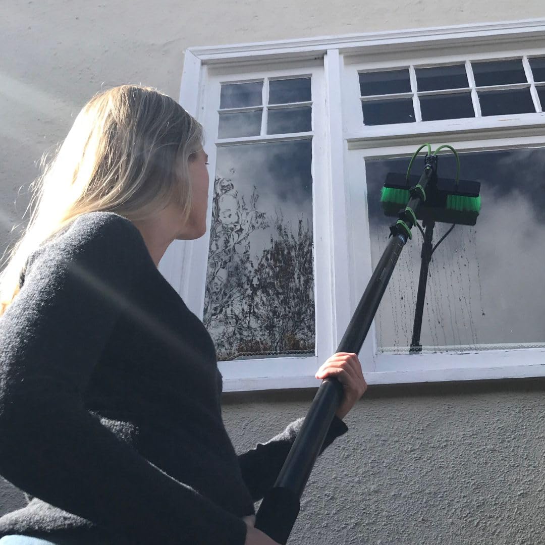 **Equipmaxx 24FT Lightweight Water Fed Pole Kit - Professional Outdoor Window Cleaner, Solar Panel Cleaning System & Hose Spray Washer for Home & Commercial Use**