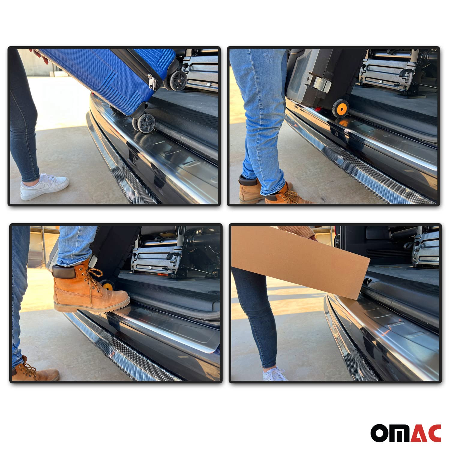 OMAC Brushed Steel Rear Bumper Sill Cover for Mercedes Sprinter W907 W910 (2019-2025) - Durable Protection & Stylish Upgrade for Van Exterior