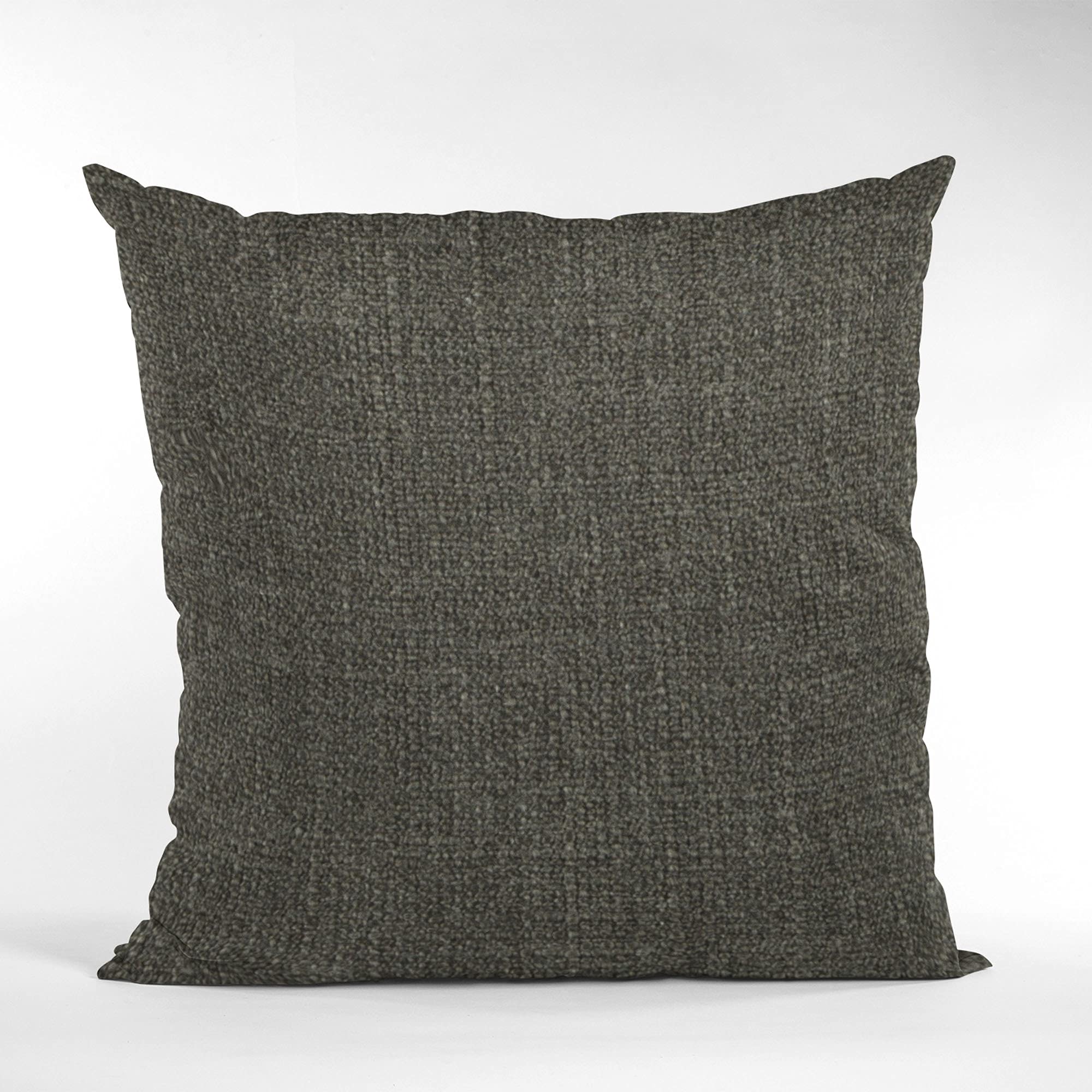 Plutus Mascara Wall Textured Solid Luxury Throw Pillow 24x24 Inches - Open Weave Double Sided Decorative Black Cushion for Living Room Sofa, Bedroom & Home Decor