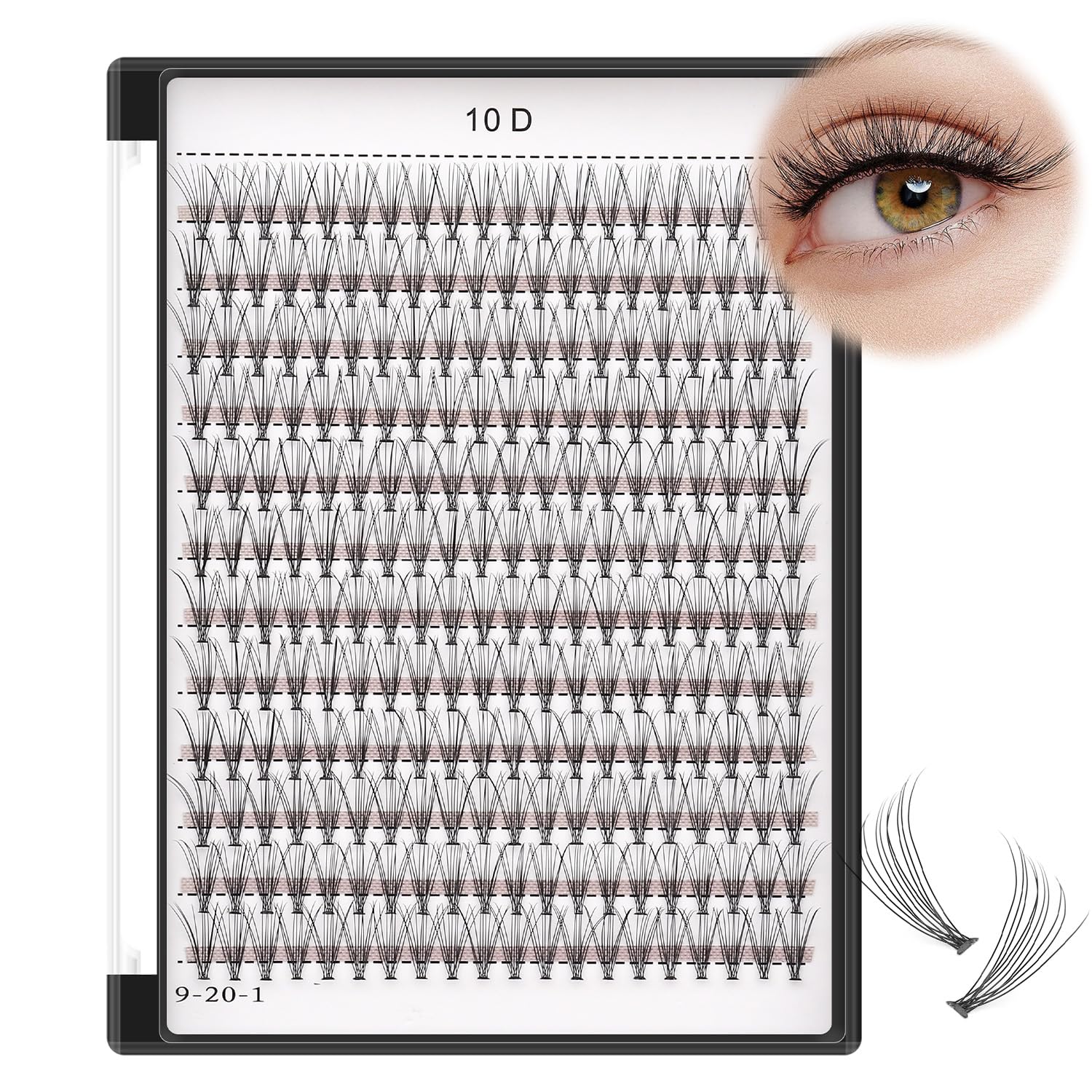 Bodermincer Black & Colored Cluster Lashes 240pcs - 20D/40D DIY Eyelash Extension Kit with D Curl Long Individual Lashes, Faux Mink Lash Clusters (8-22mm) for Professional Salon & Home Use - Perfect for Bridal, Party & Special Occasion Makeup